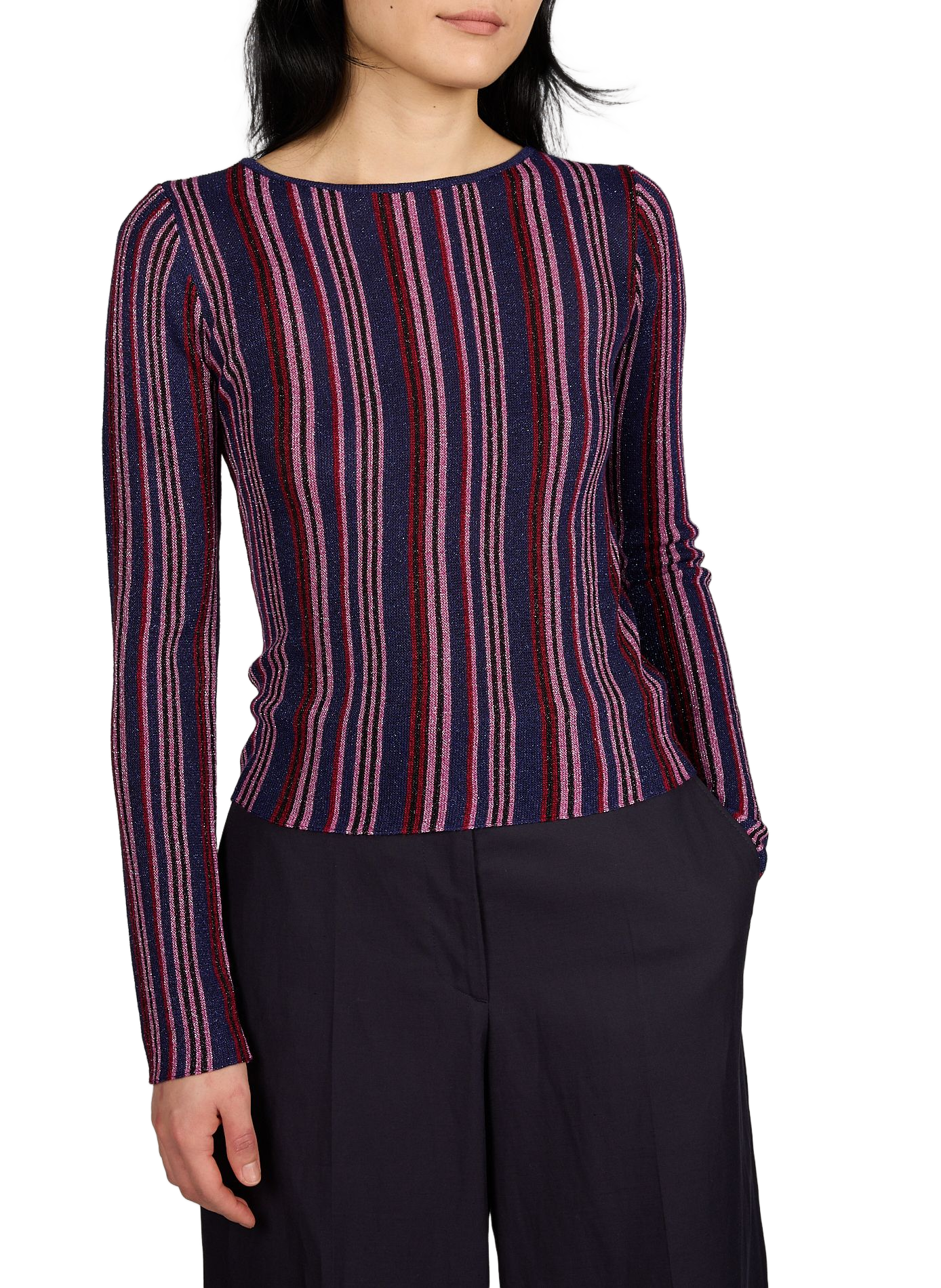 Striped long sleeve top VILA Red