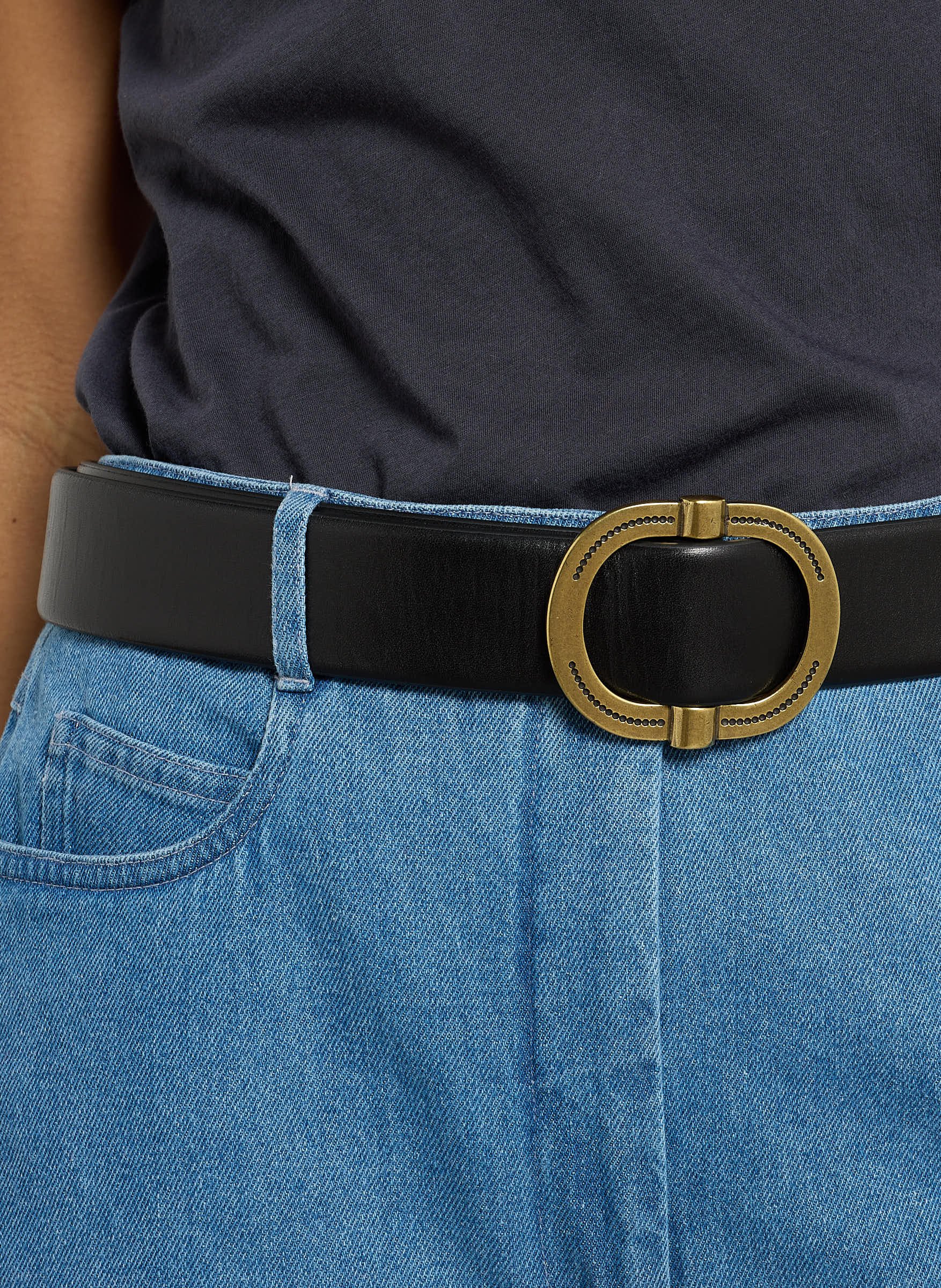 Ceinture en cuir elise MAISON 123 Noir