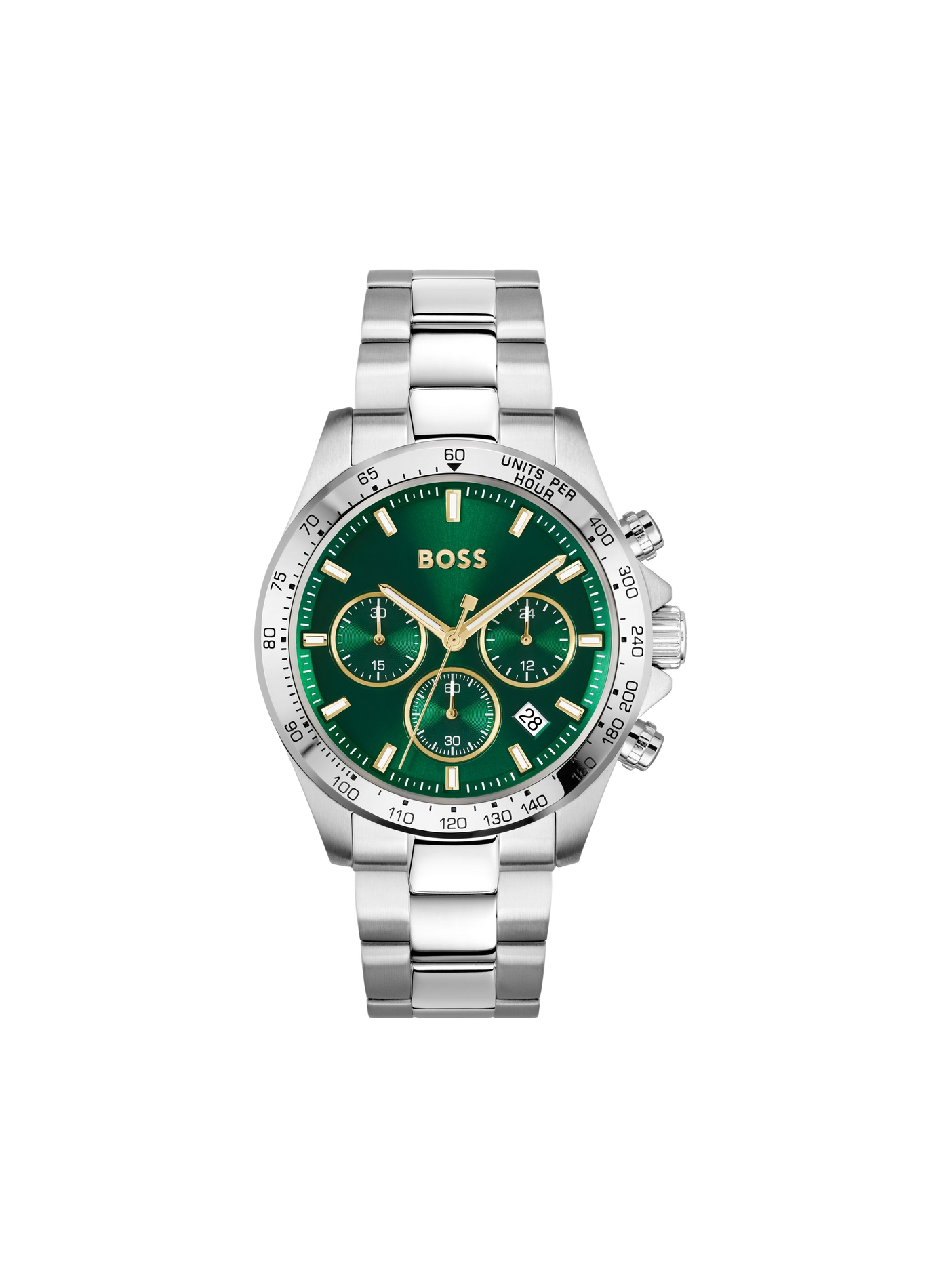 Montre quartz Hero QTM en acier inoxydable BOSS MONTRES Vert