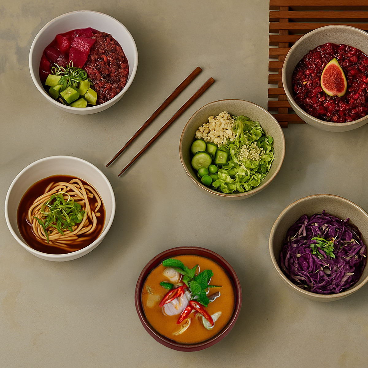 Fuji - poke bowl (lot de 4) MEDARD DE NOBLAT Rouge
