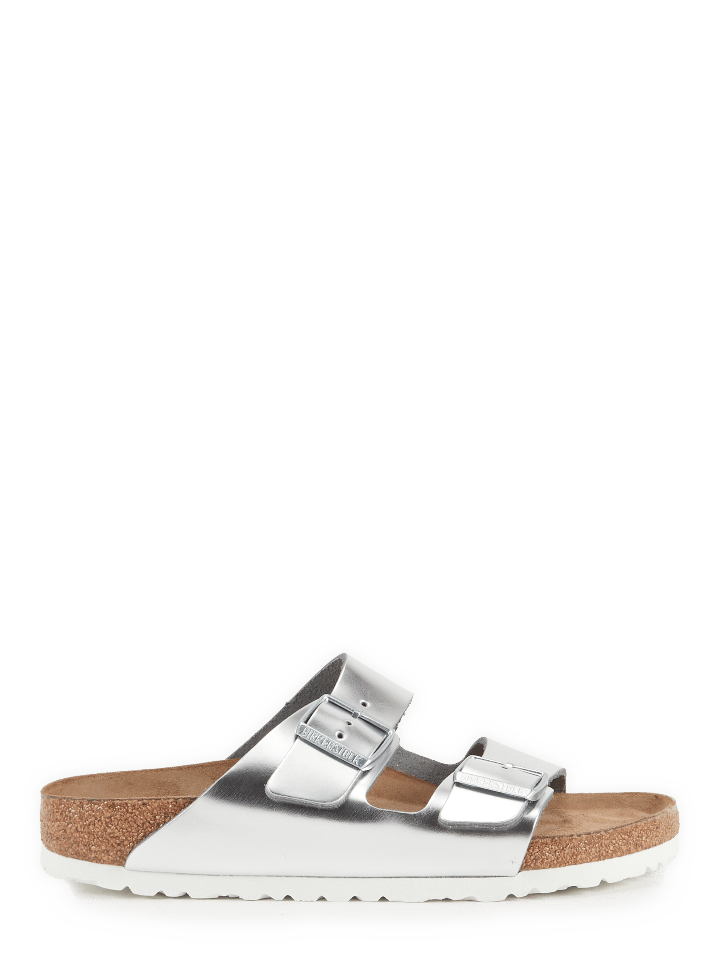 Sandales brillantes Arizona en cuir BIRKENSTOCK Argent