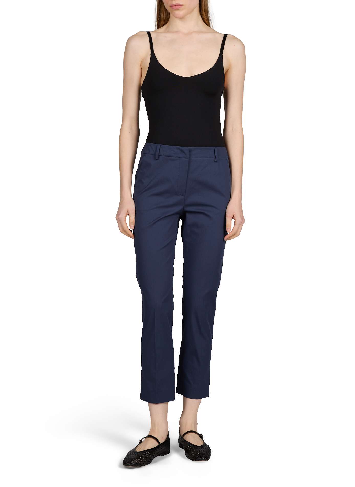 Pantaon slim en coton mélangé MAX MARA WEEK END Bleu