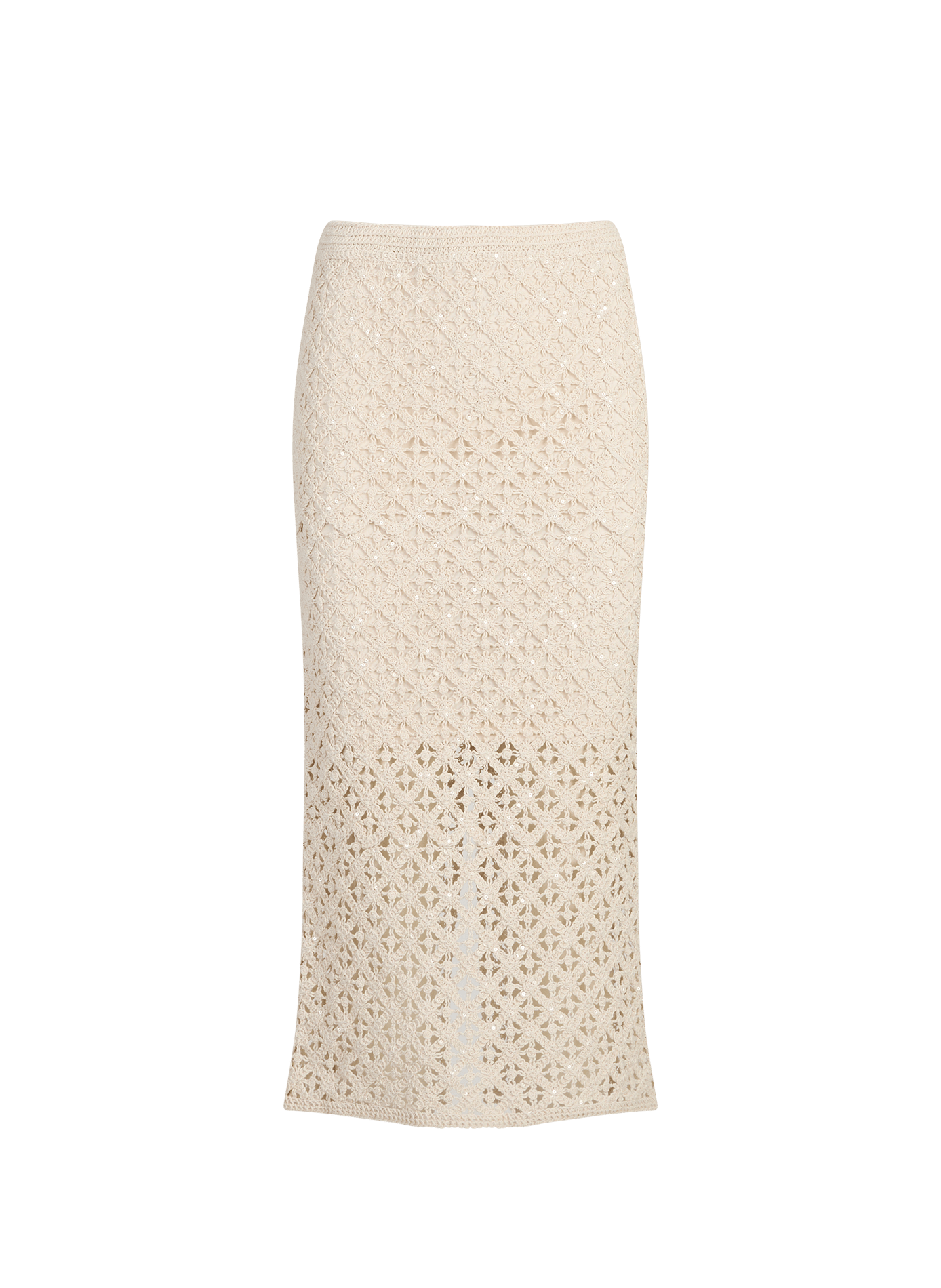 Jupe midi Masi crochet en coton OBJECT Beige
