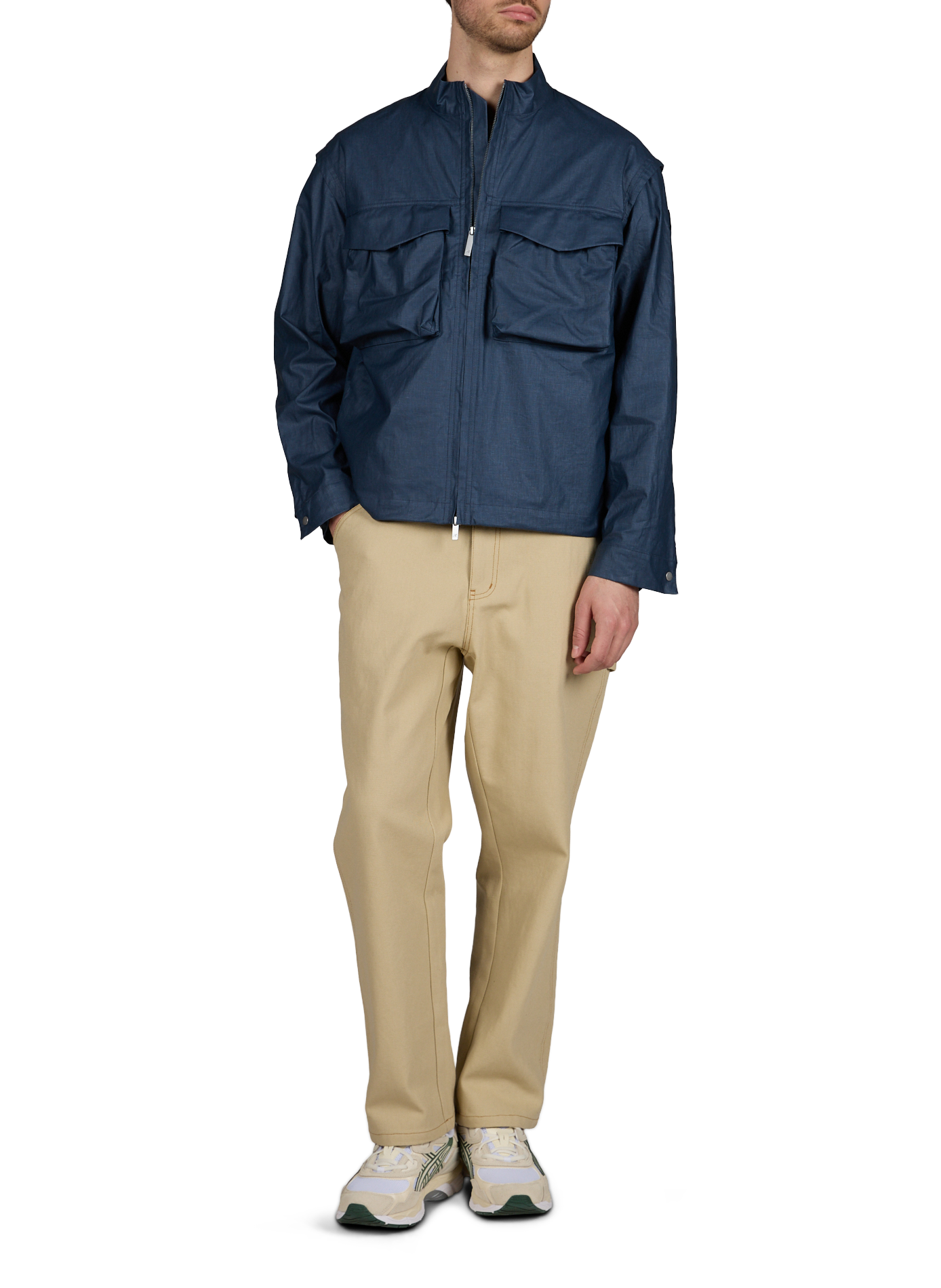 Lightweight jacket in linen and silk K-WAY Blue
