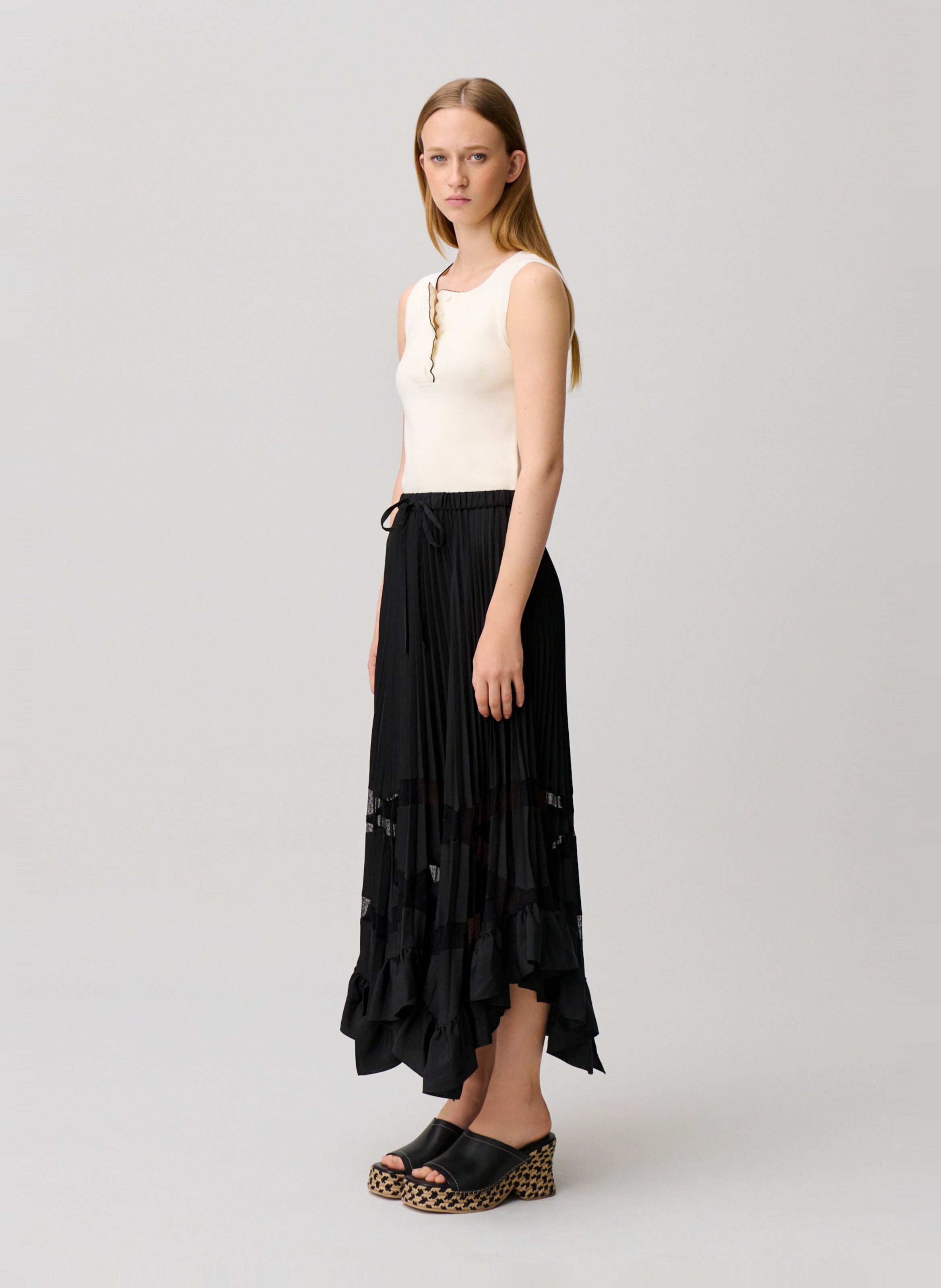 Jupe longue plissée CLAUDIE PIERLOT Noir
