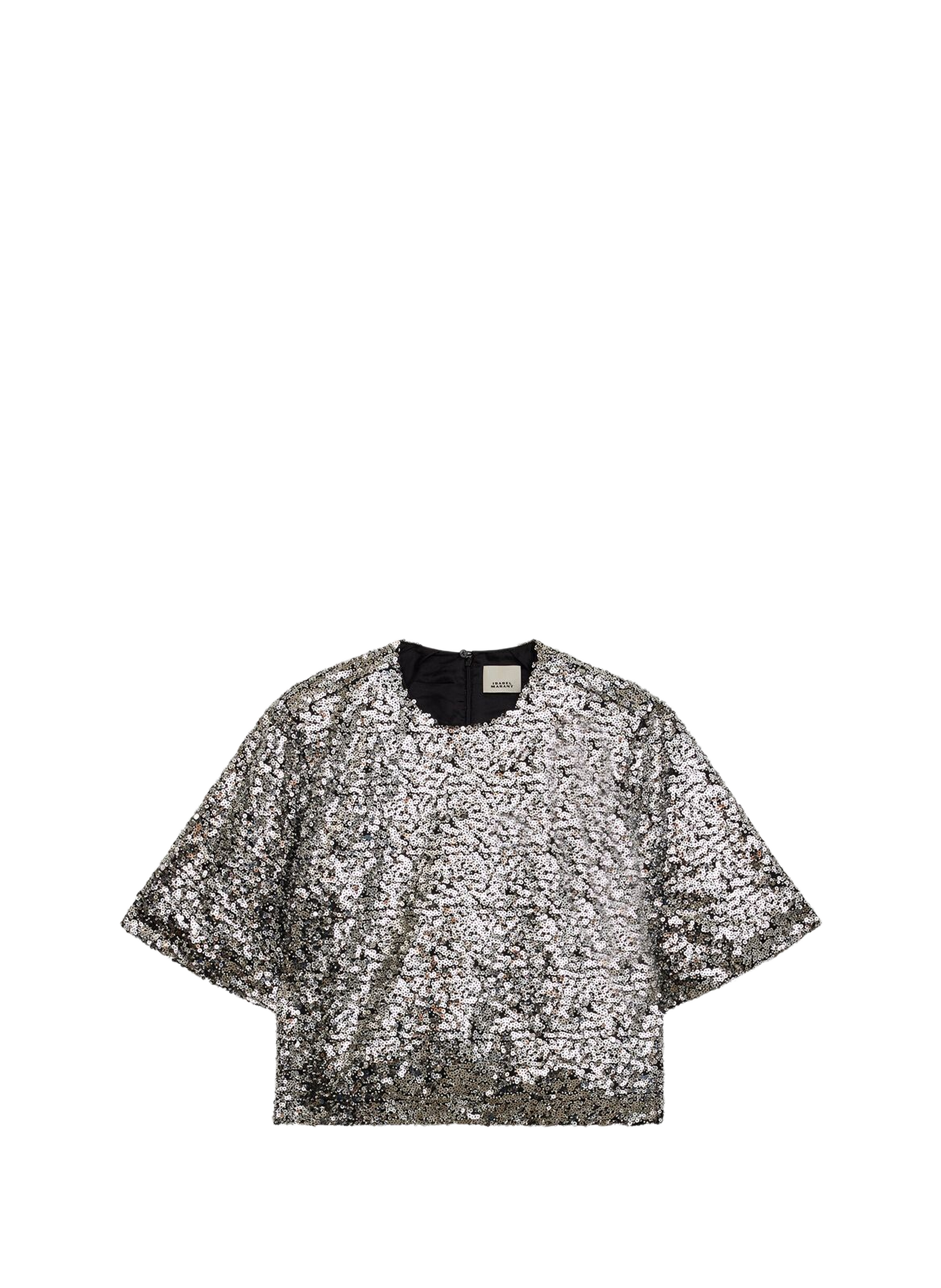 Short-sleeved sequin top ISABEL MARANT Silver