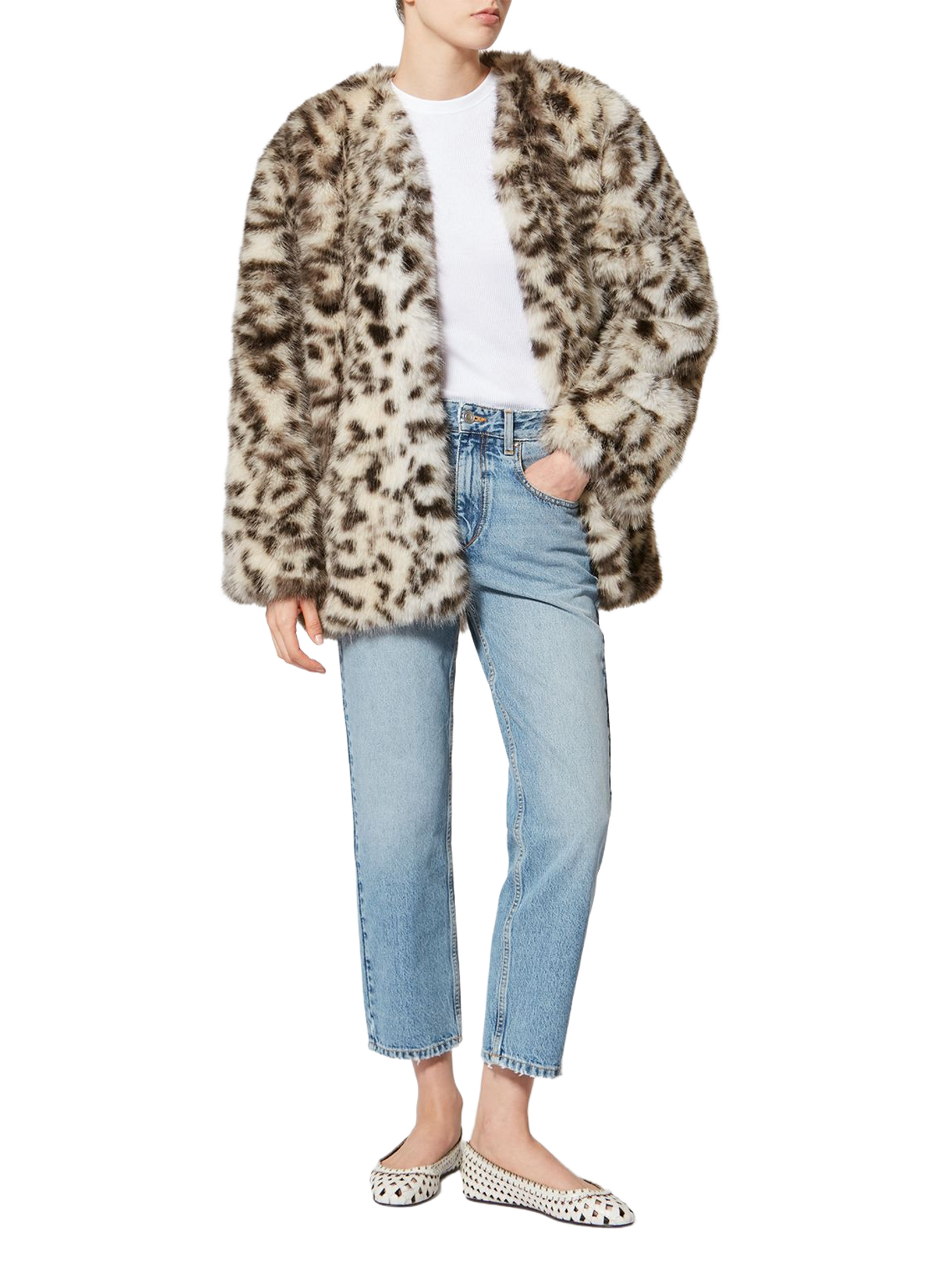 Short Aglae faux fur coat ISABEL MARANT Multicolour