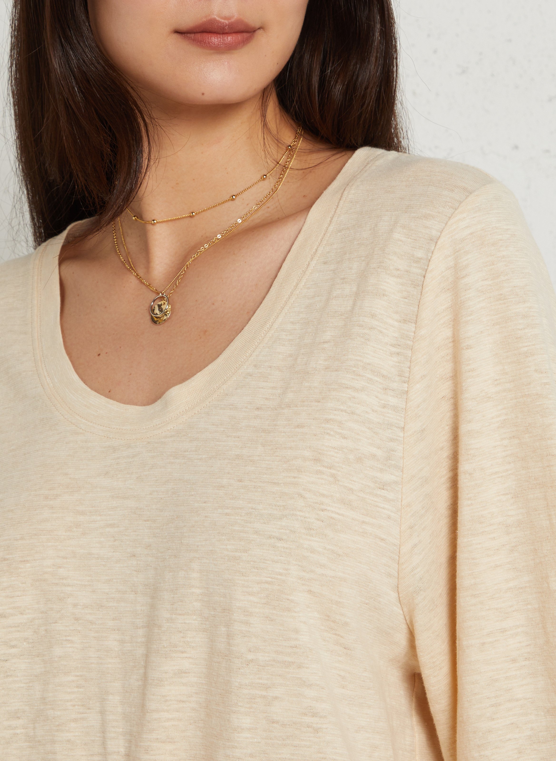 Tee-shirt col rond liana MAISON 123 Beige