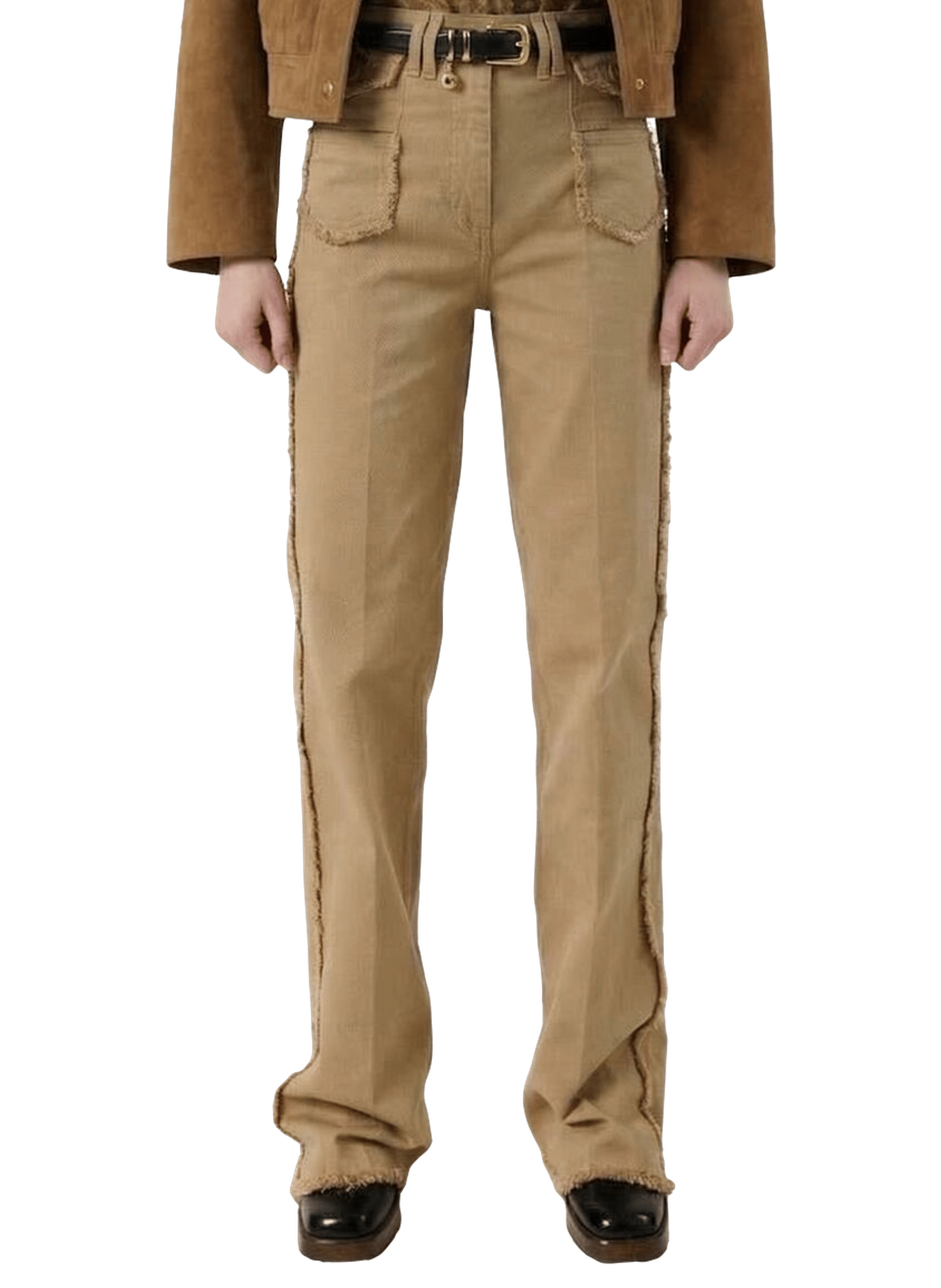 Jean flare à franges - anna GERARD DAREL Beige