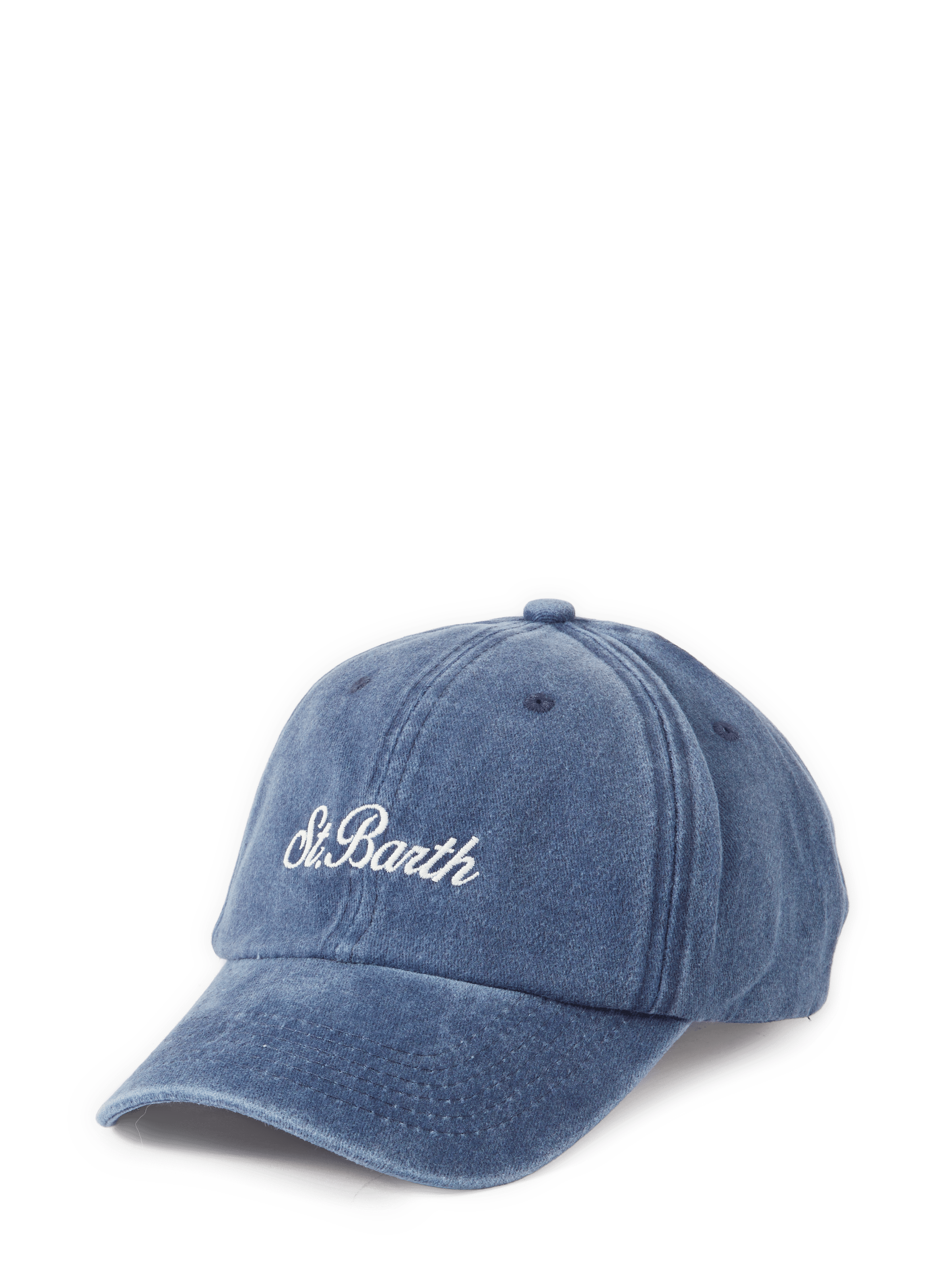 Embroidered cotton baseball cap MC2 SAINT BARTH Blue