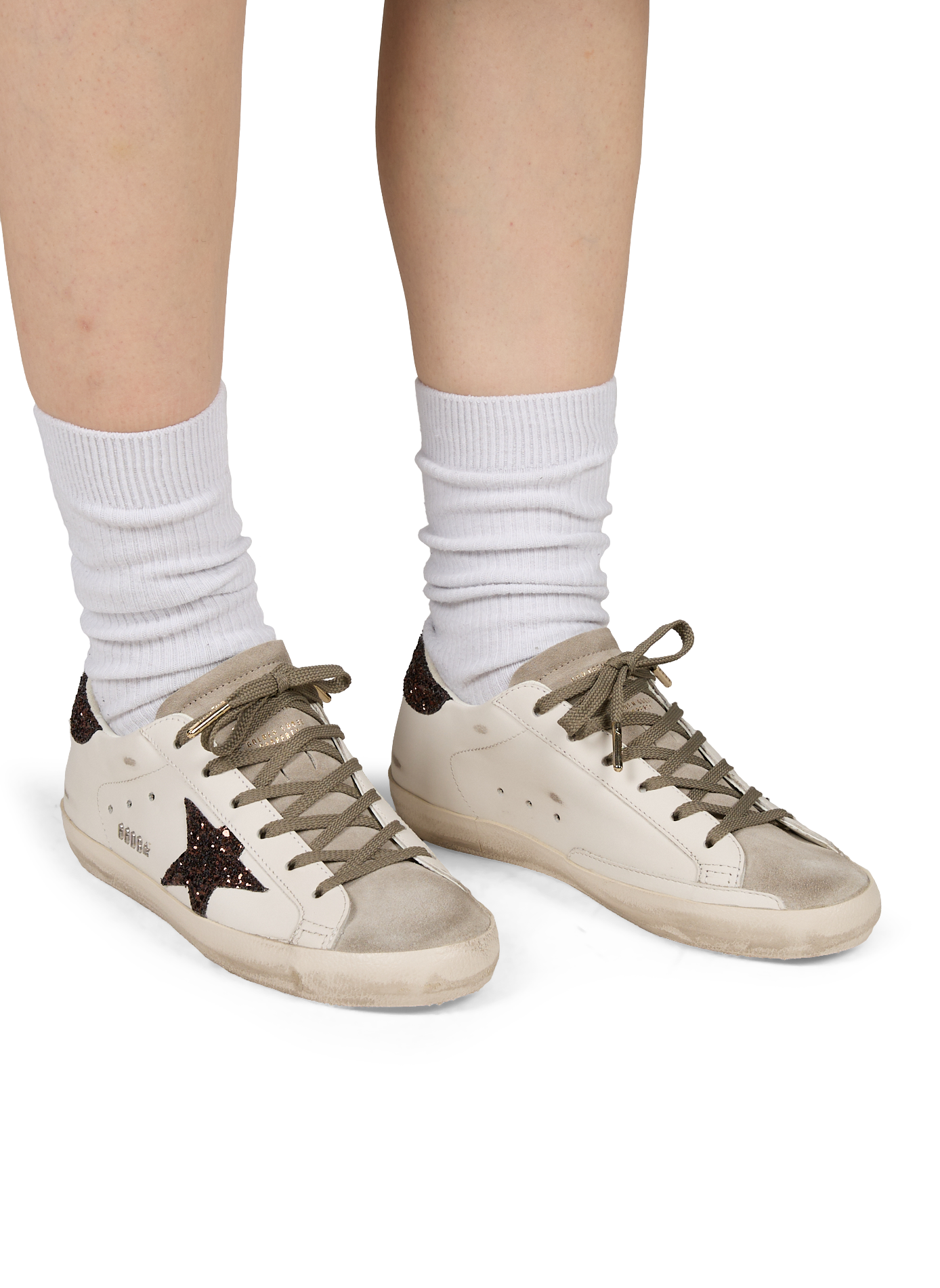Sneakers with mixed leather star GOLDEN GOOSE White
