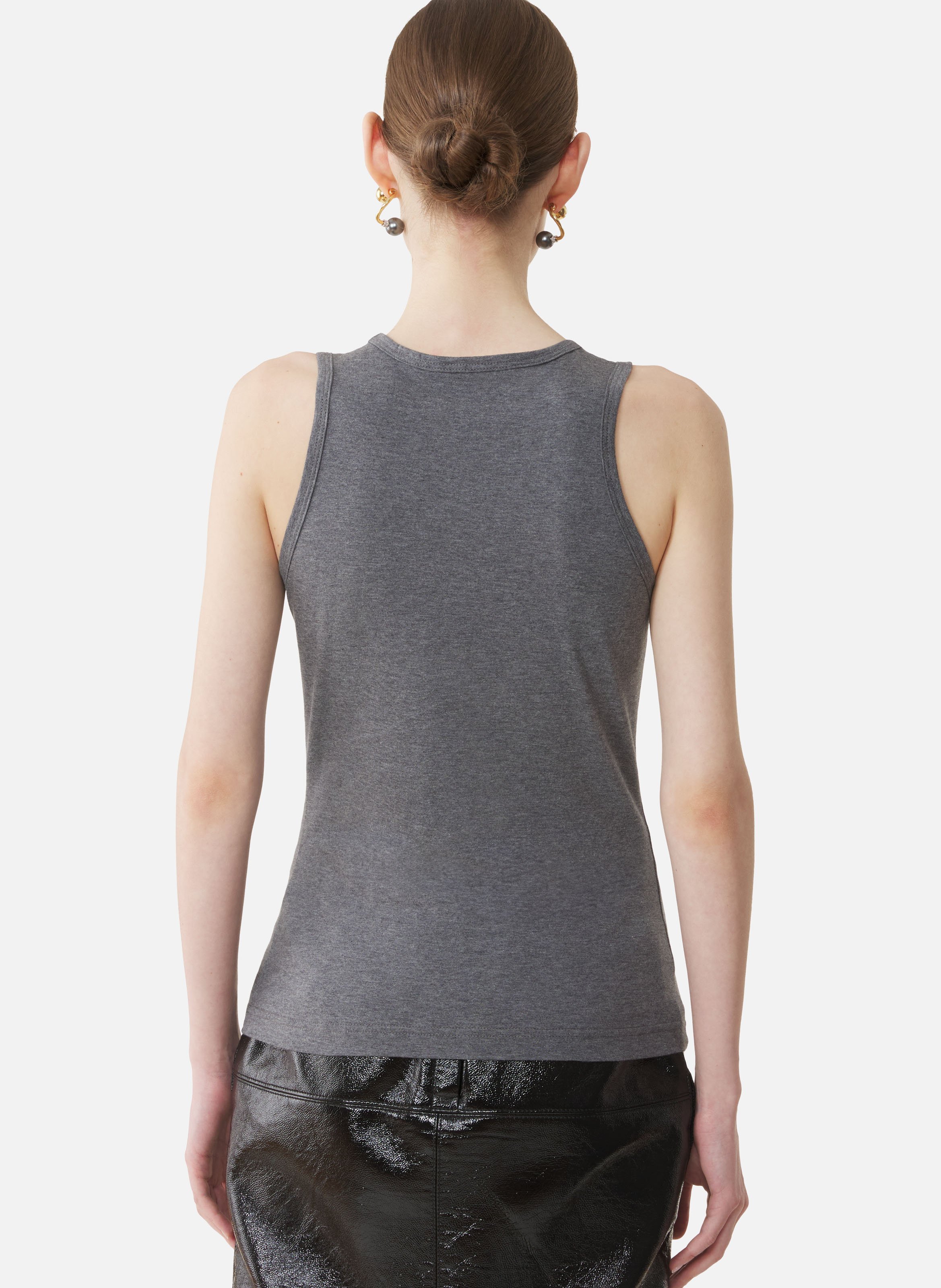 Débardeur brodé la mère et l'enfant en jersey LANVIN Gris