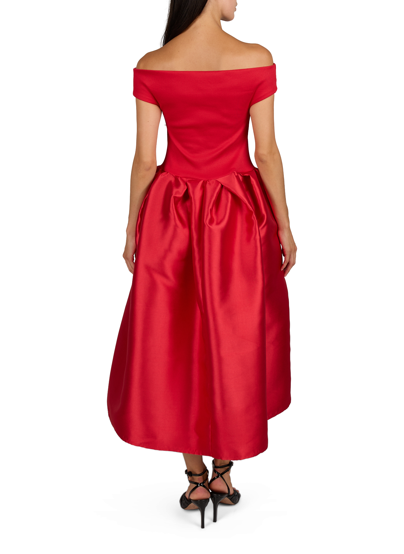 Robe longue évasée en coton mélangé MARQUES ALMEIDA Rouge
