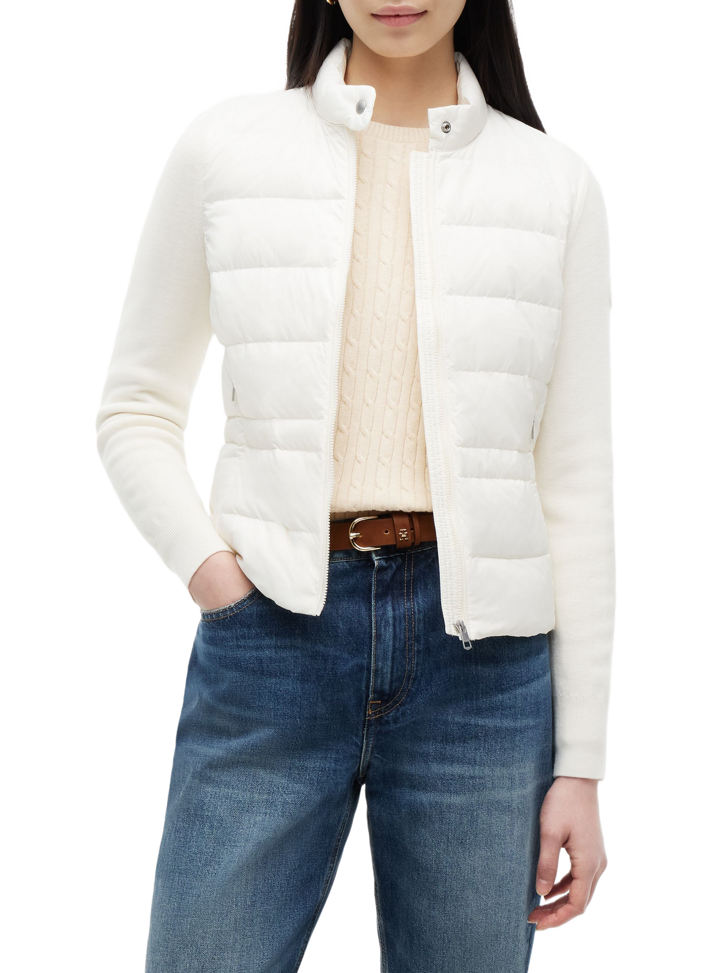High-neck jacket TOMMY HILFIGER White