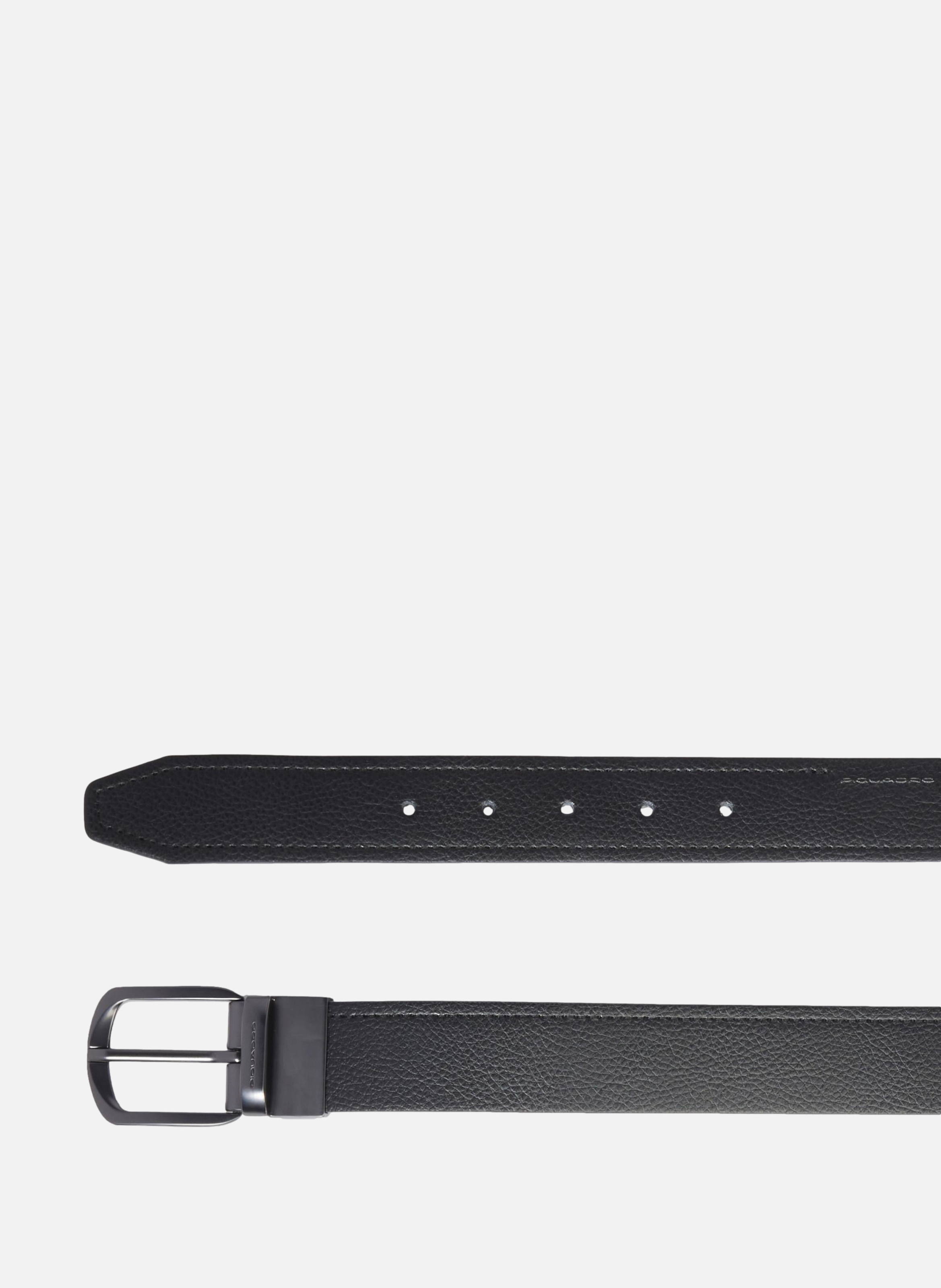 Gürtel herren aus leder mit dornschliesse PIQUADRO Schwarz
