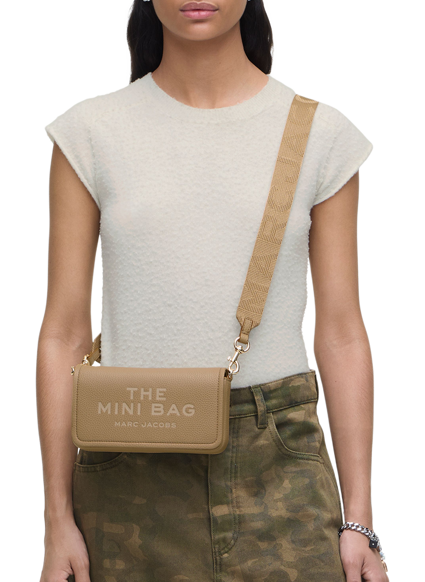 The Leather Mini Shoulder Bag in leather | Brown MARC JACOBS Women