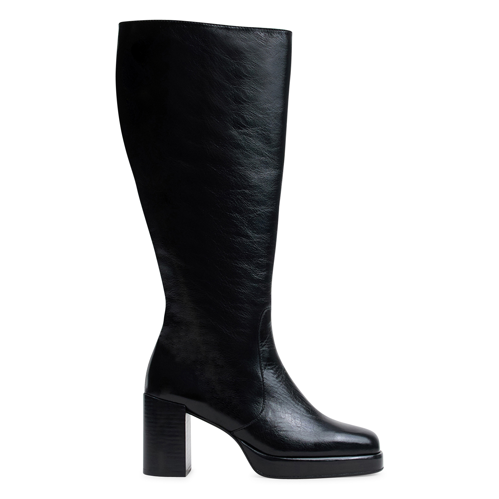 Bottes hautes en cuir à talons bam l JONAK Noir