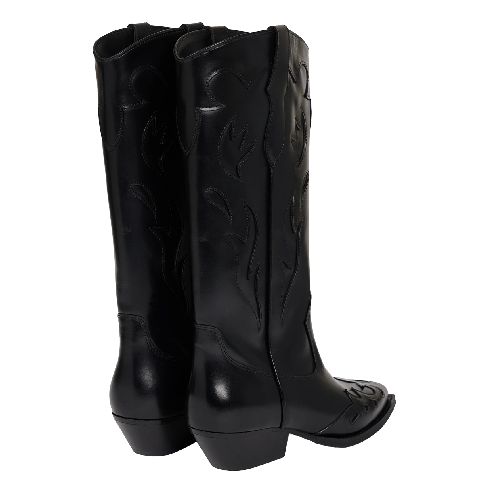 Bottes santiag en cuir SANDRO Noir
