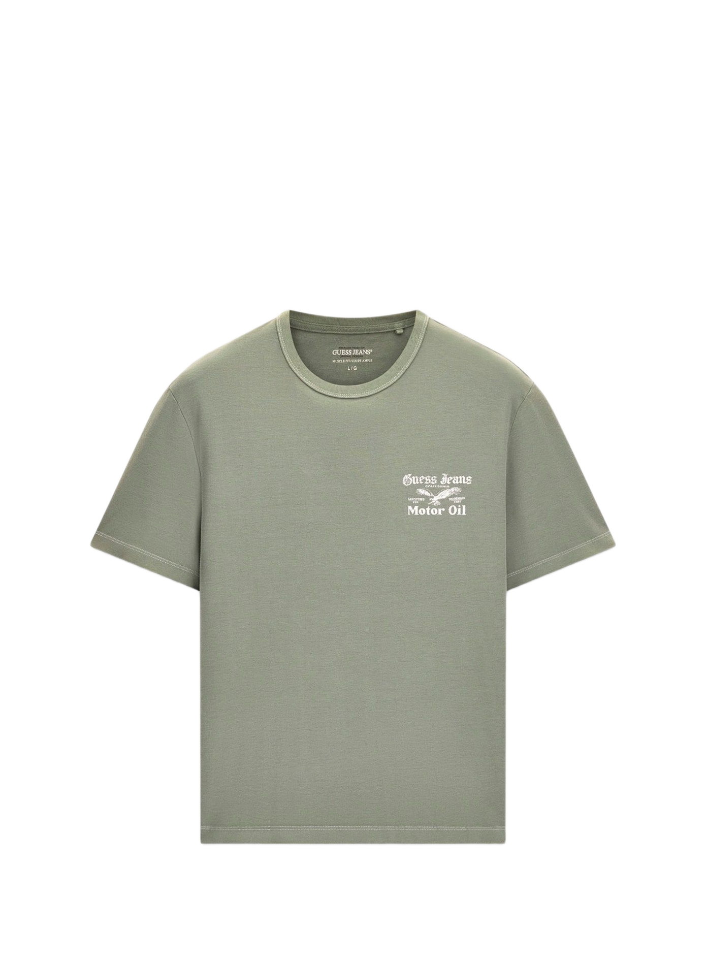 Bedrucktes gerades Baumwoll-T-Shirt GUESS Grun