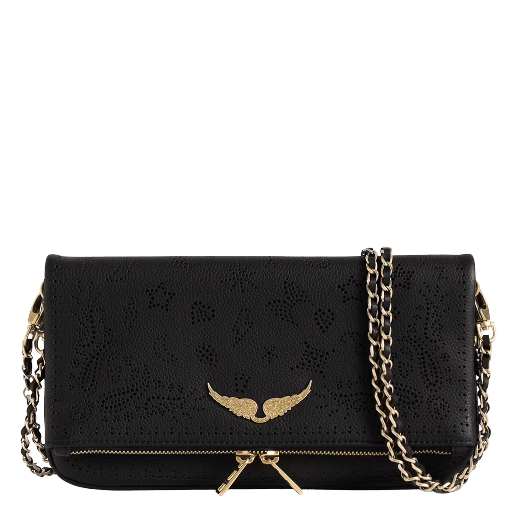 Sac bandoulière à strass en cuir rock ZADIG&VOLTAIRE Noir