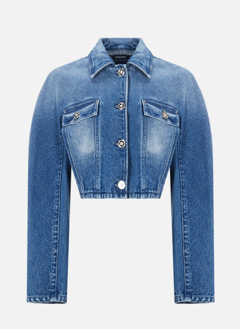 Blue cotton denim jacketVERSACE 