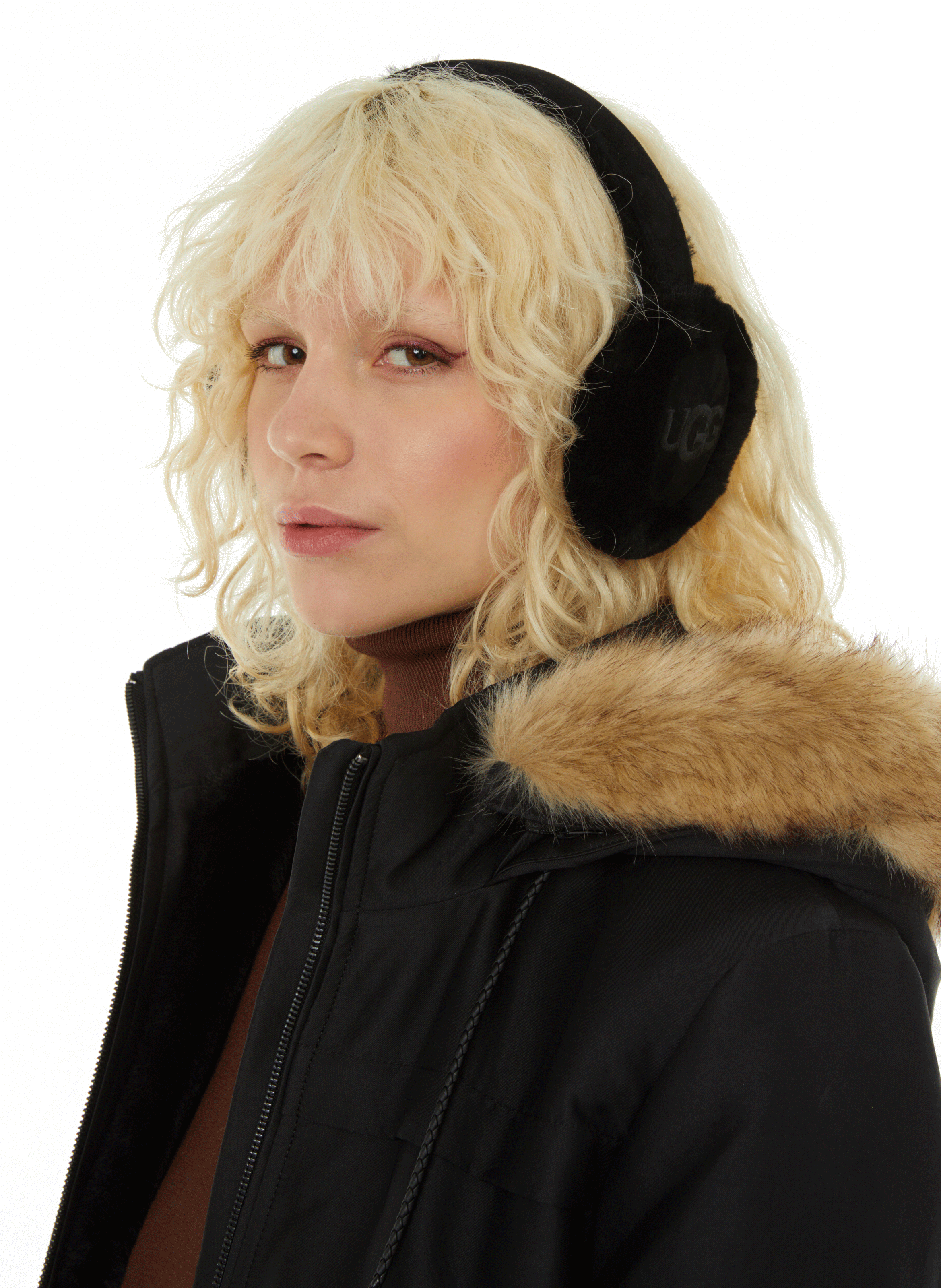 Cache-oreille en cuir UGG Noir