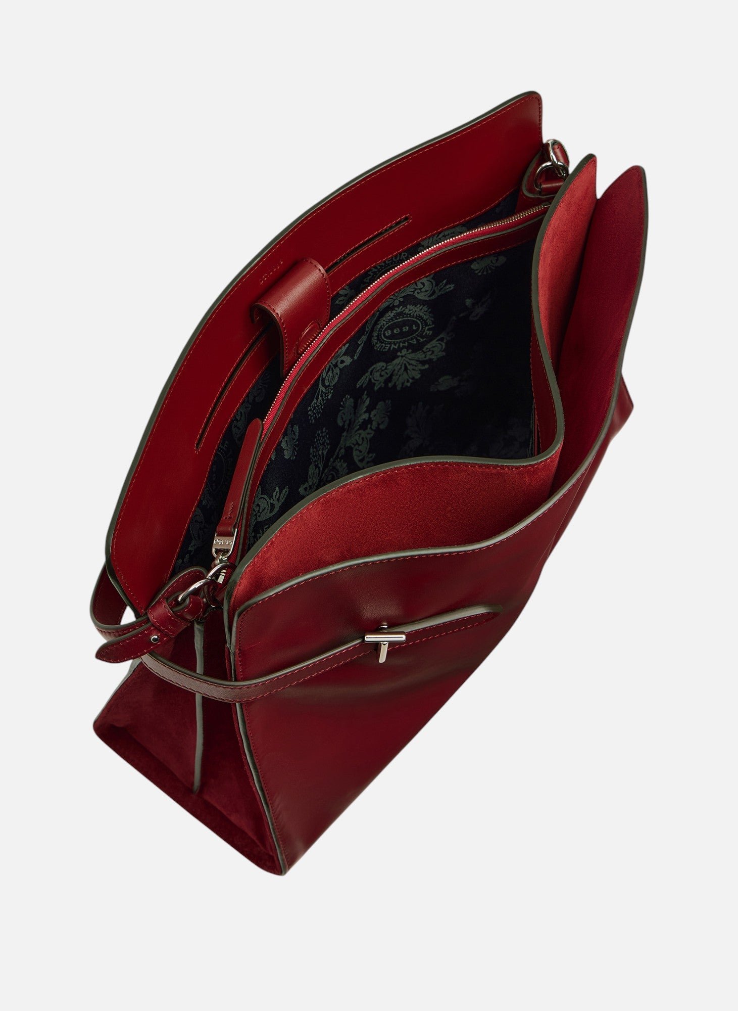 Sac porté épaule modèle maxi emie en cuir lisse et nubuck LE TANNEUR Rouge