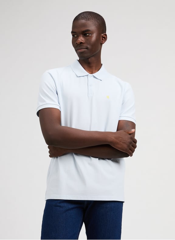 Polo manches courtes en coton Bleu by CALVIN KLEIN CALVIN KLEIN Polo manches courtes en coton Bleu