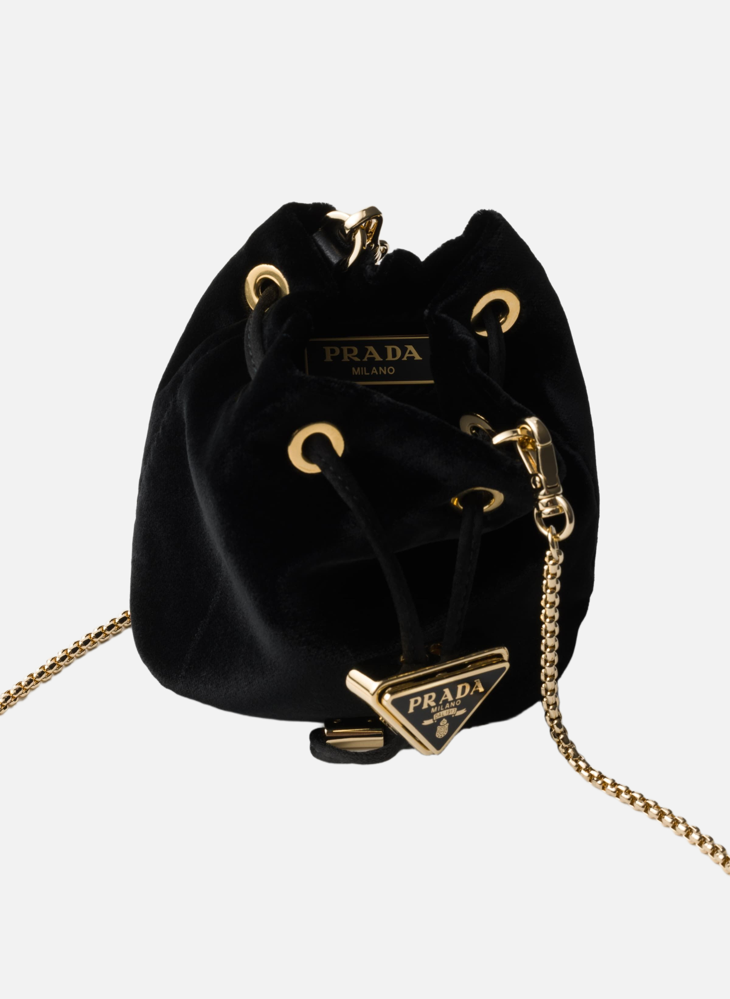 Mini pochette en velours PRADA Noir