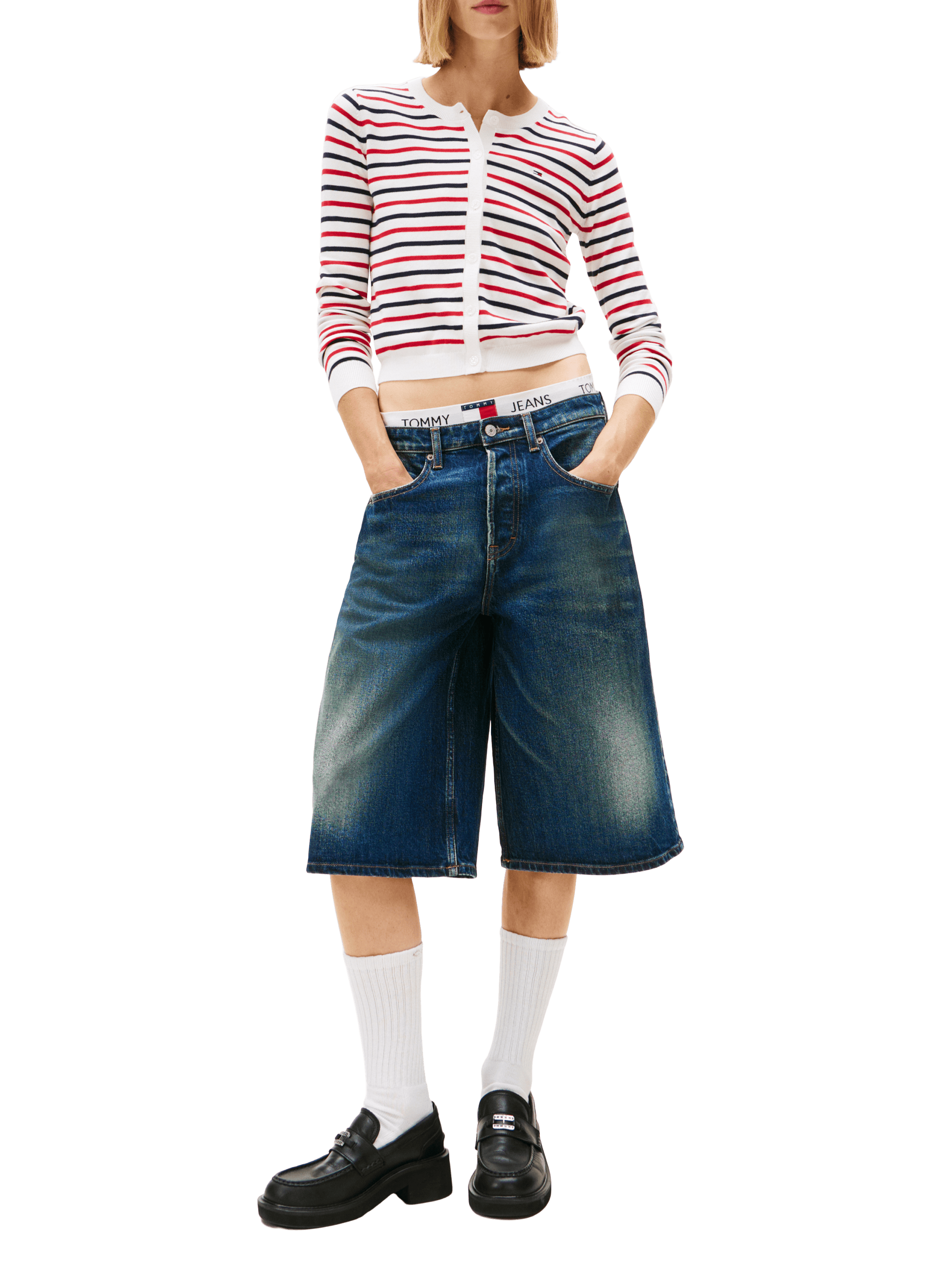 Cardigan ajusté à col ras-du-cou TOMMY HILFIGER Multicolore