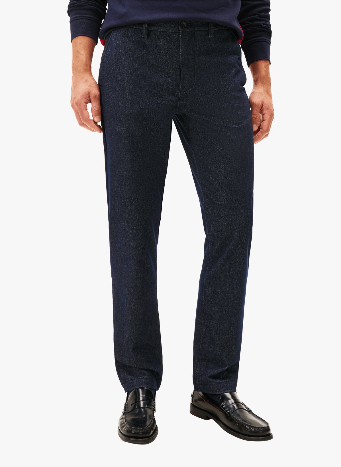 Pantalon droit en coton mélangé