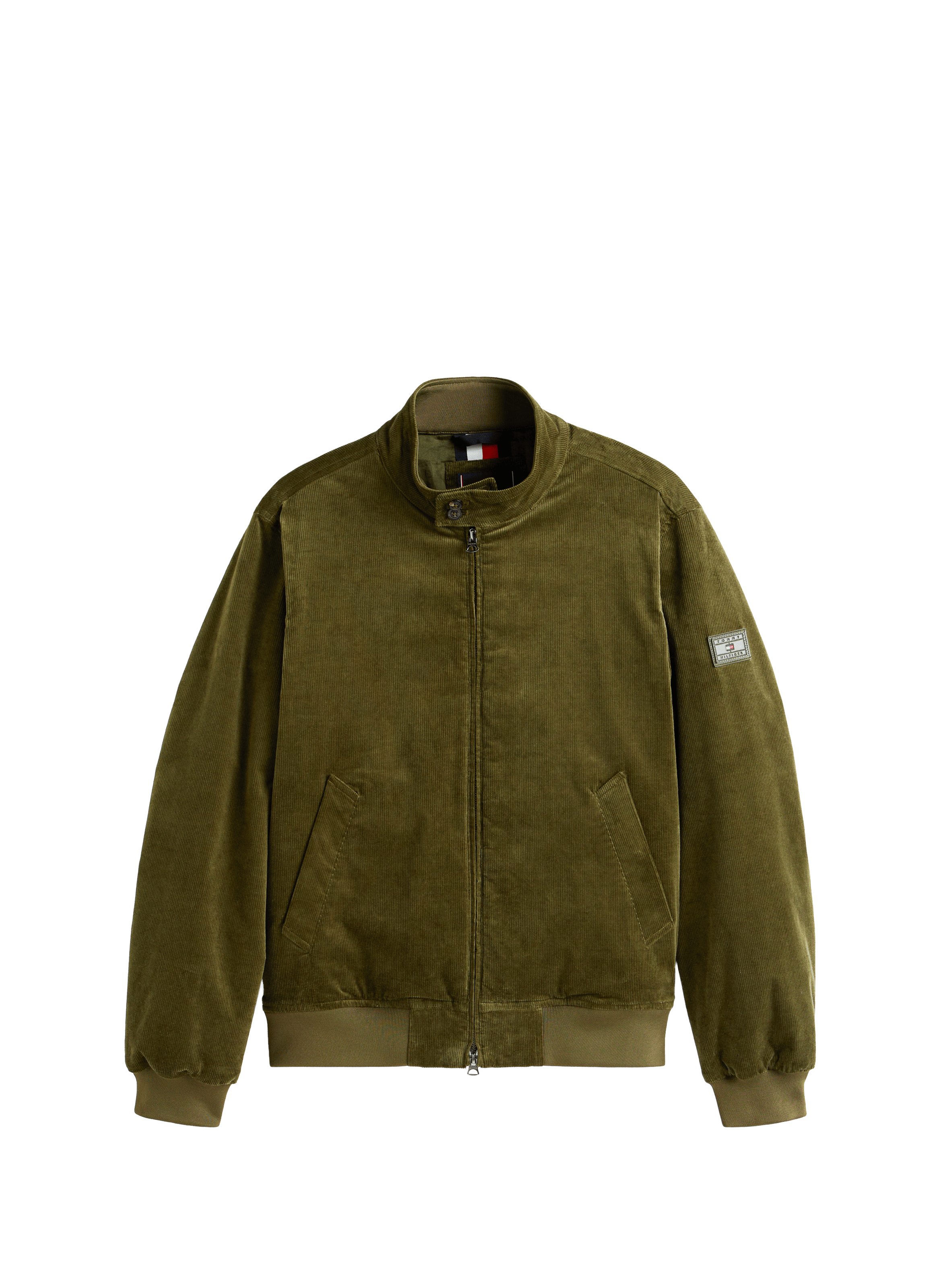 Ribbed velvet effect jacket in mixed cotton TOMMY HILFIGER Green