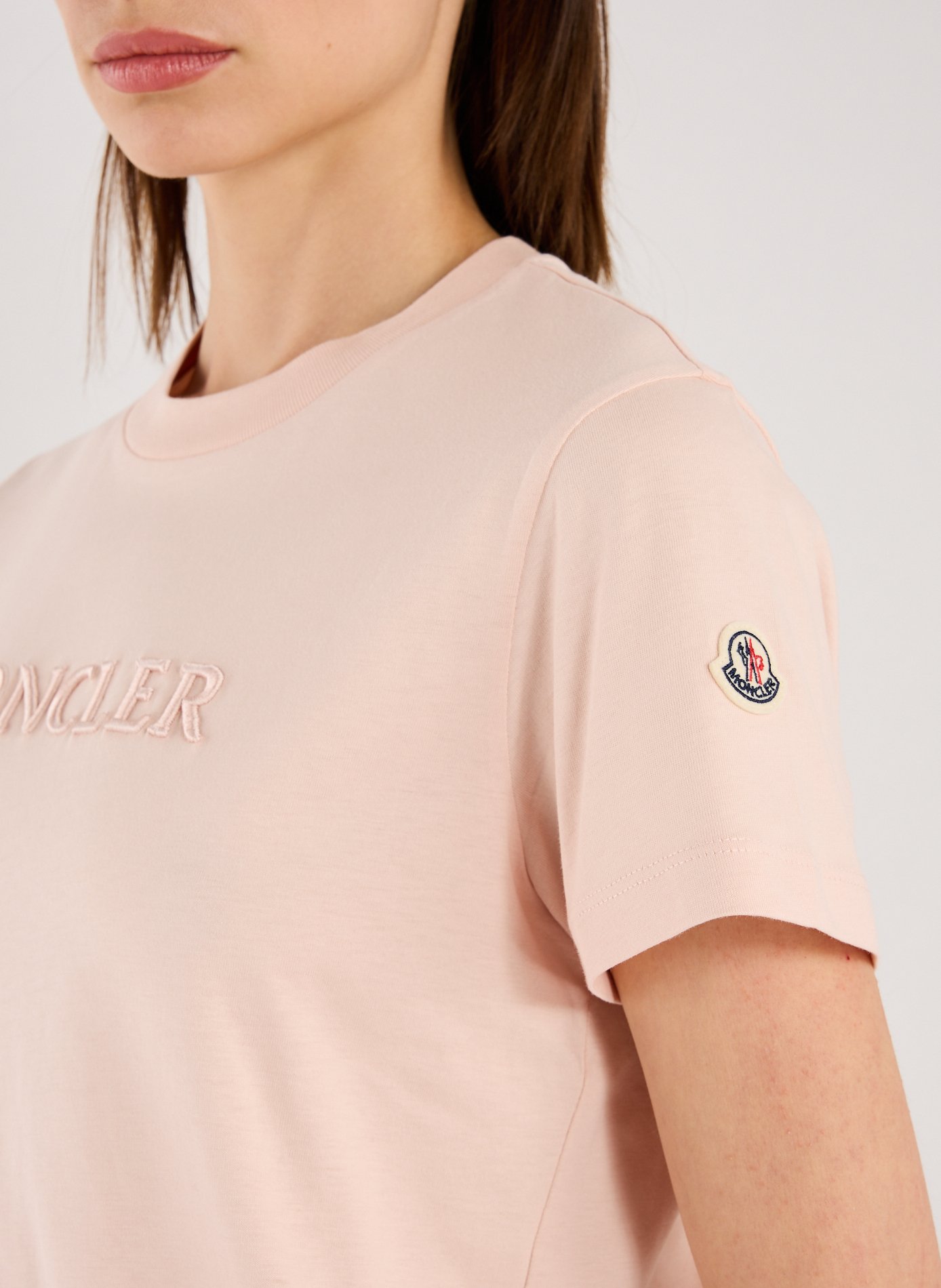 Cotton Logo T-shirt MONCLER Pink