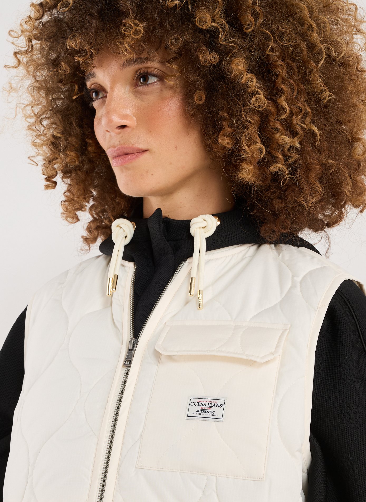 Gilet sans manches matelassé GUESS Blanc