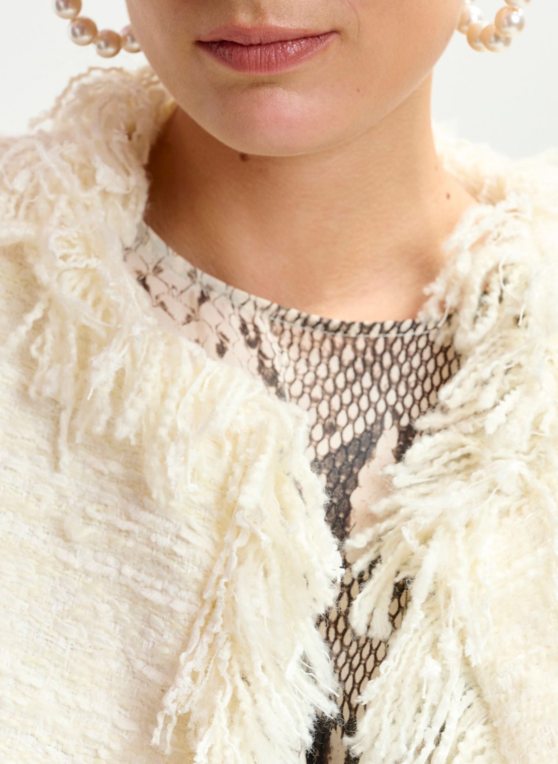 Veste col rond iskra ESSENTIEL ANTWERP Blanc