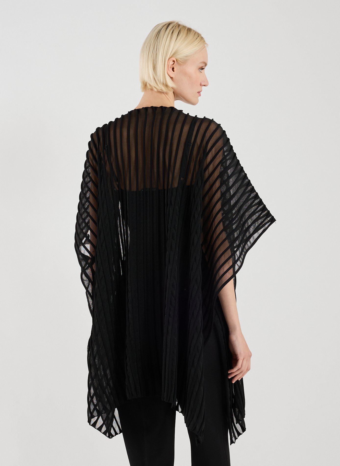 Cape à rayure ADOLFO DOMINGUEZ Noir