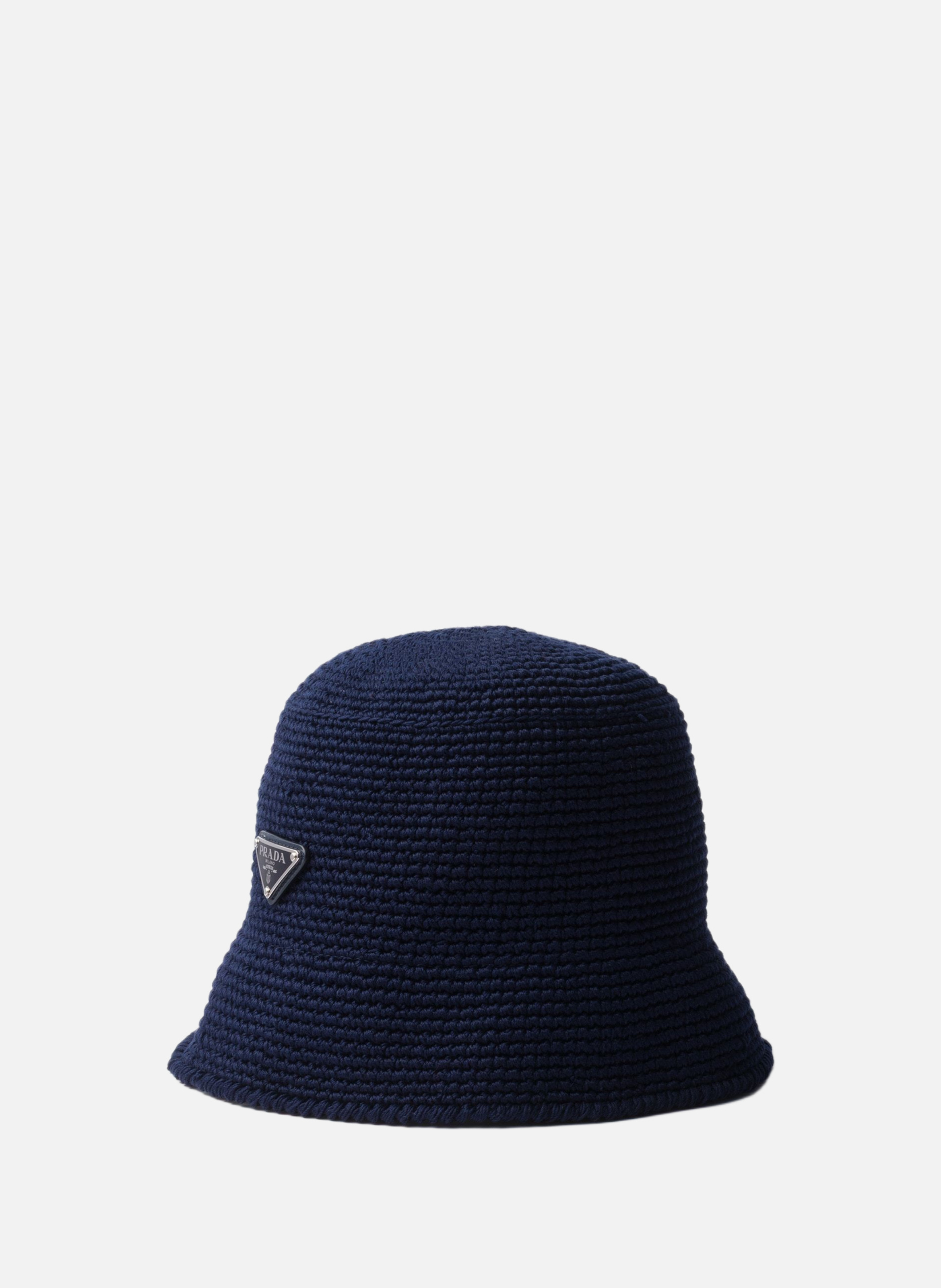 Chapeau bob en crochet PRADA Bleu