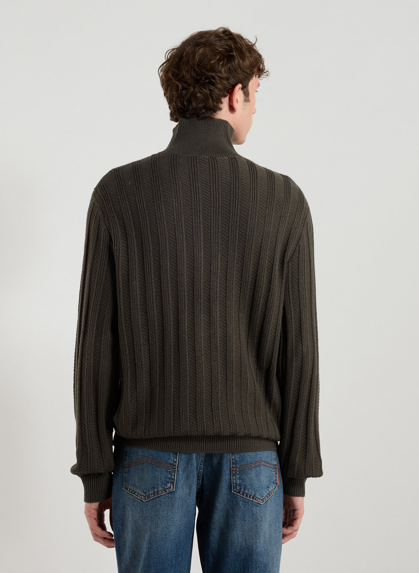 Wool blend zip-up sweater ARMANI EXCHANGE Green