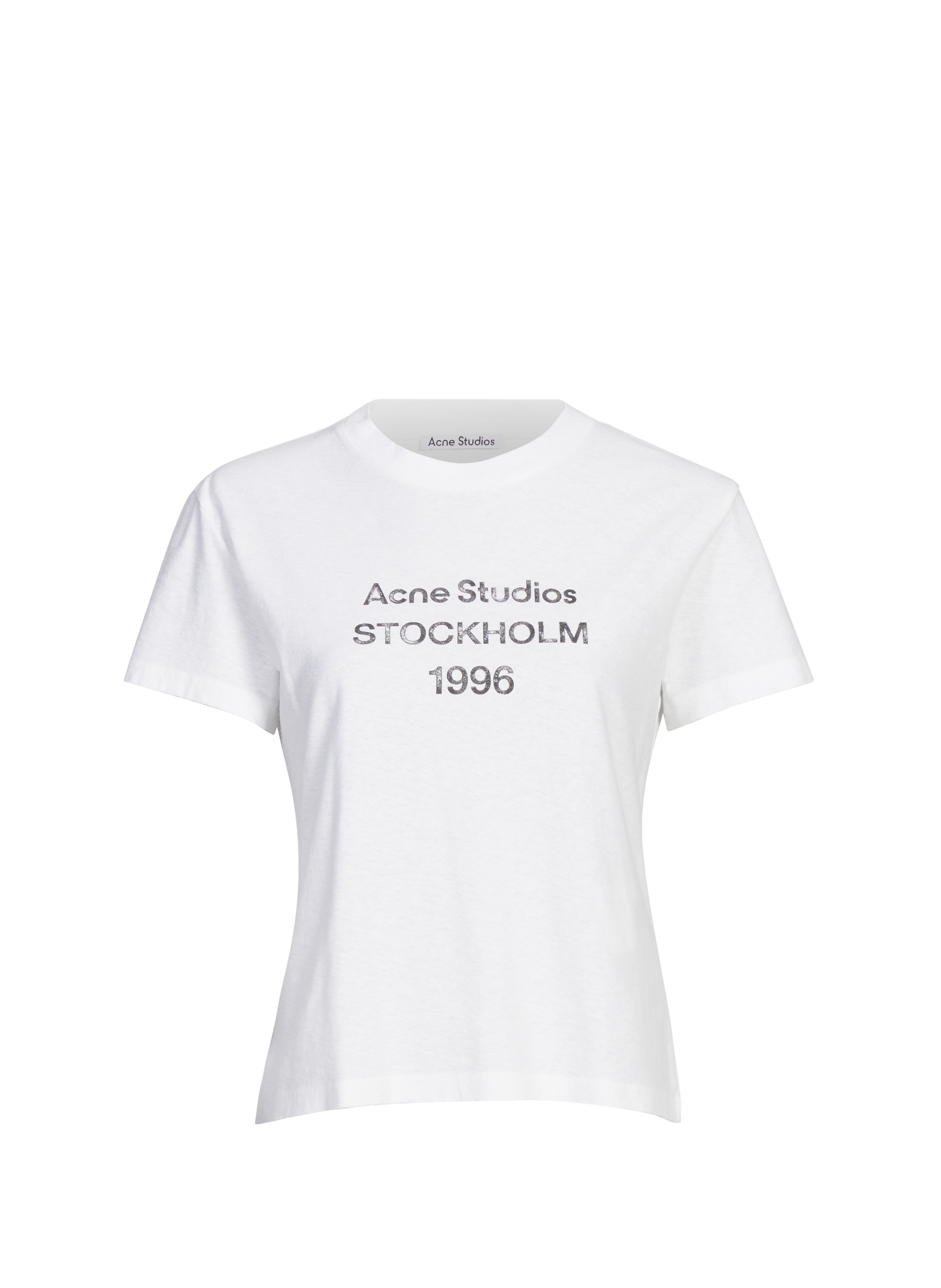 T-shirt en coton organique et chanvre ACNE STUDIOS Blanc