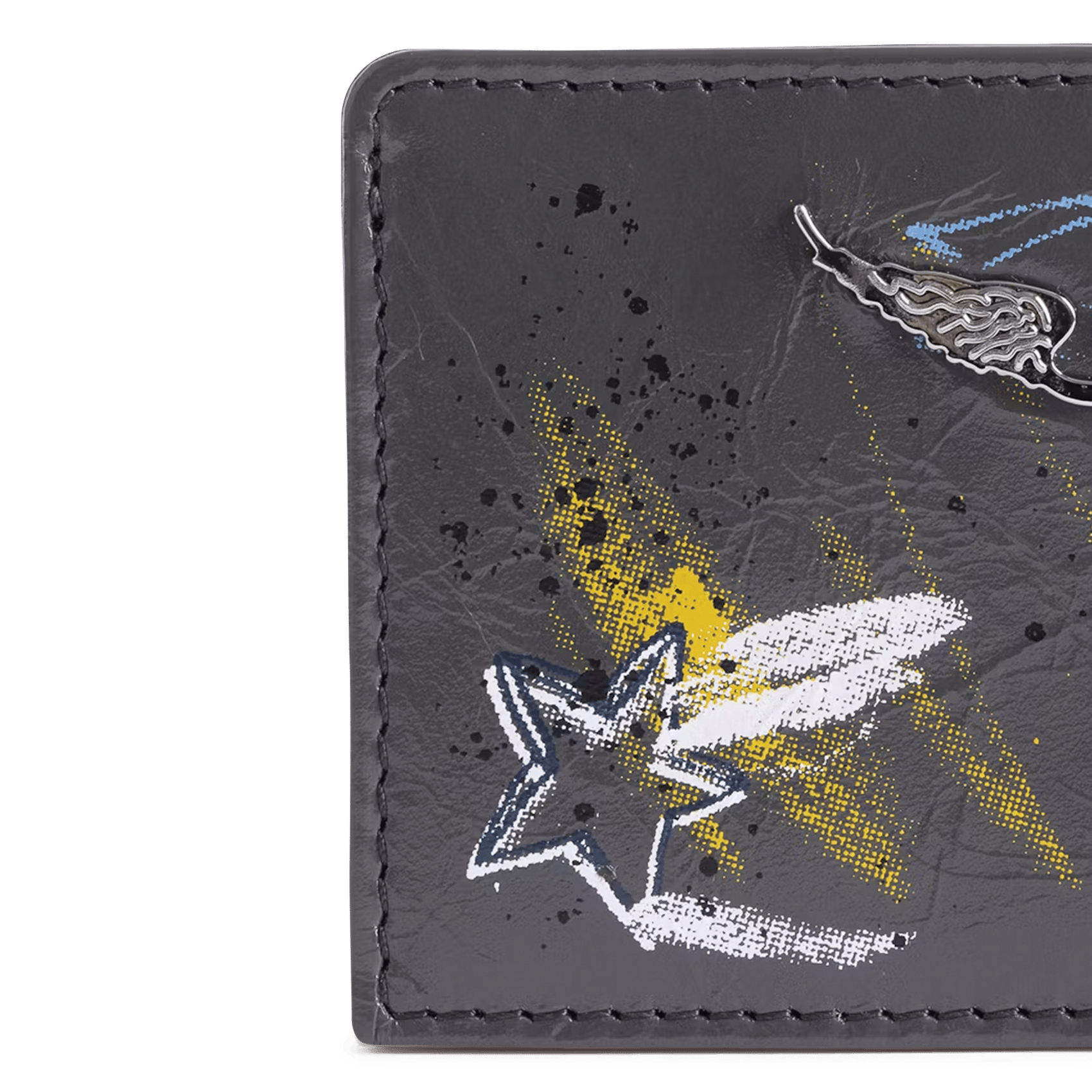 Porte-cartes en cuir imprimé zv pass ZADIG&VOLTAIRE Gris