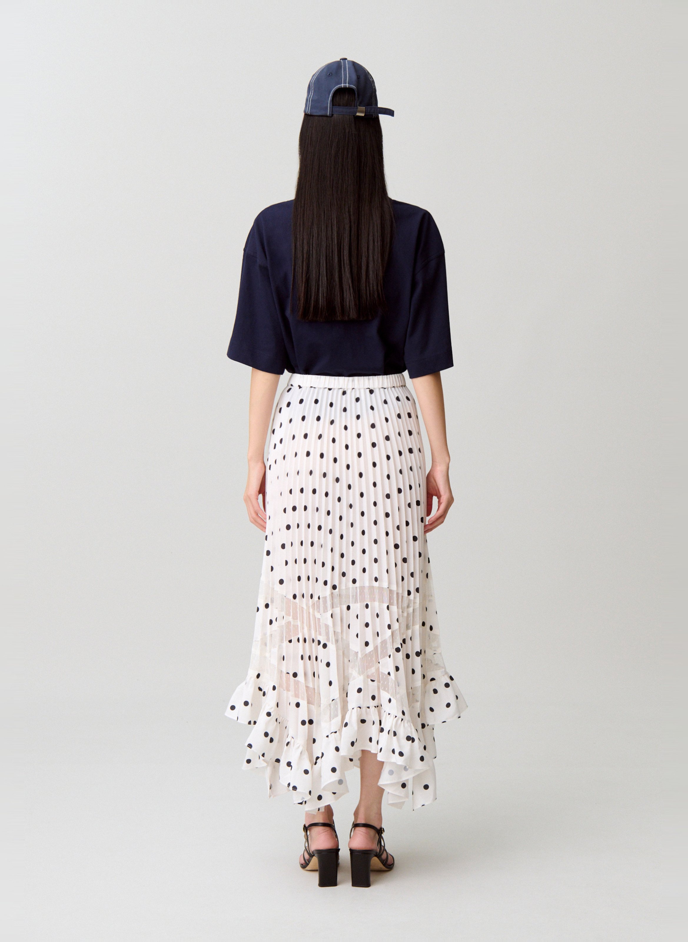 Jupe longue asymétrique à pois CLAUDIE PIERLOT Multicolore