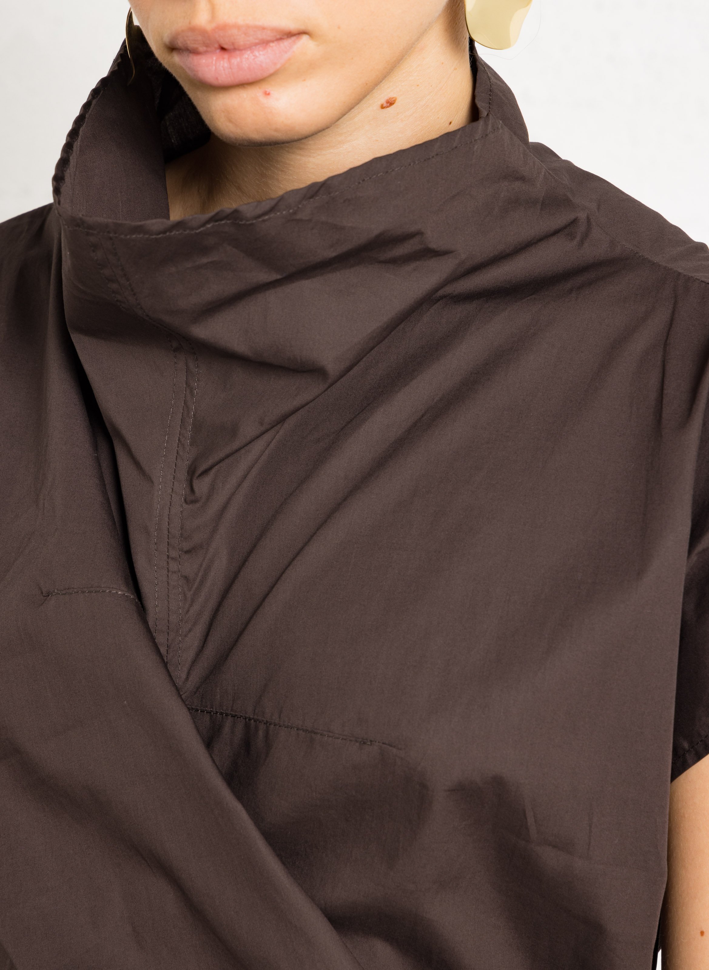 Robe longue portefeuille unie foggia SOEUR Marron