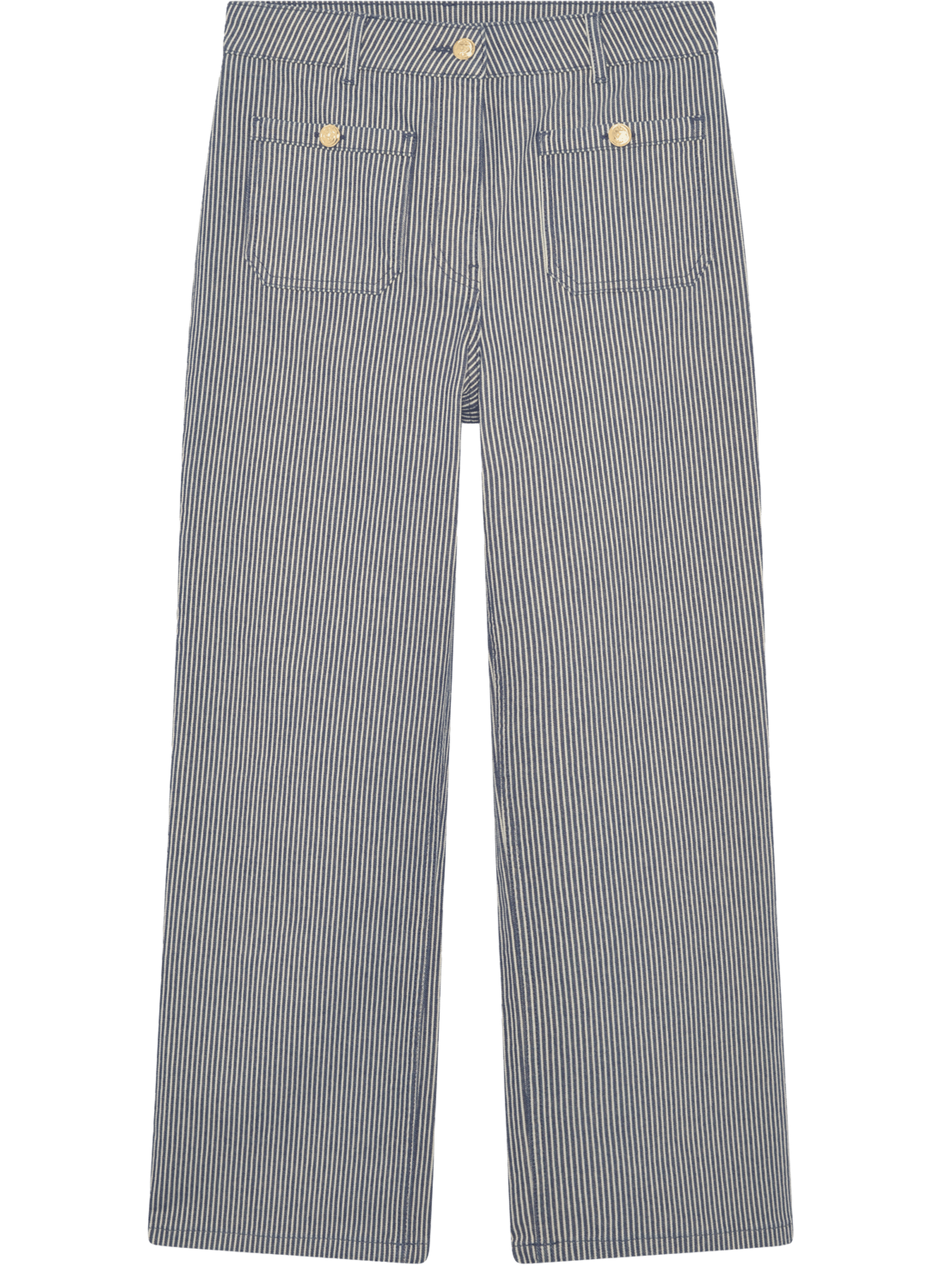 Jean droit en denim à rayures - berta PABLO Bleu