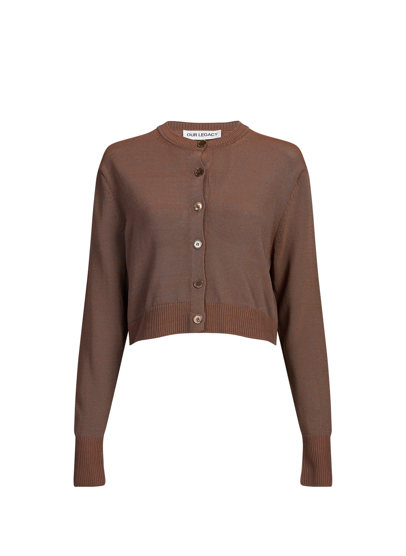 Ribbed cotton blend cardigan OUR LEGACY Brown