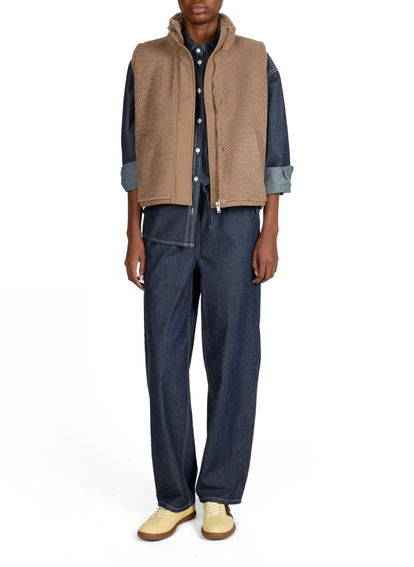 Gilet sans manches à col montant SAMSOE SAMSOE Marron