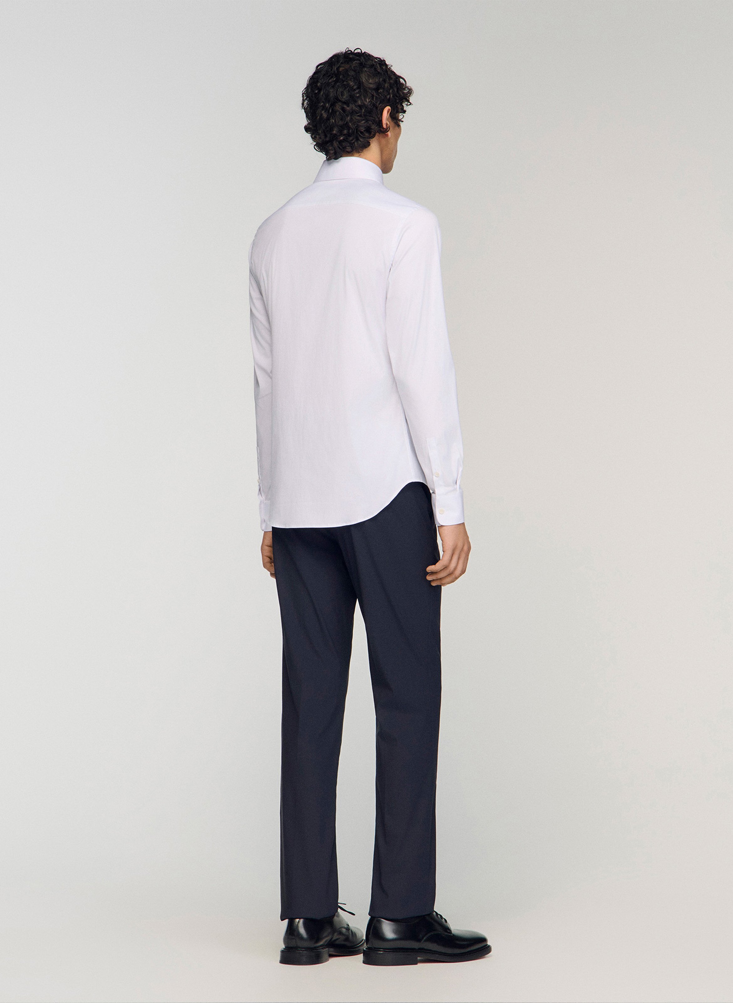 Chemise droite en coton mélangé SANDRO Blanc