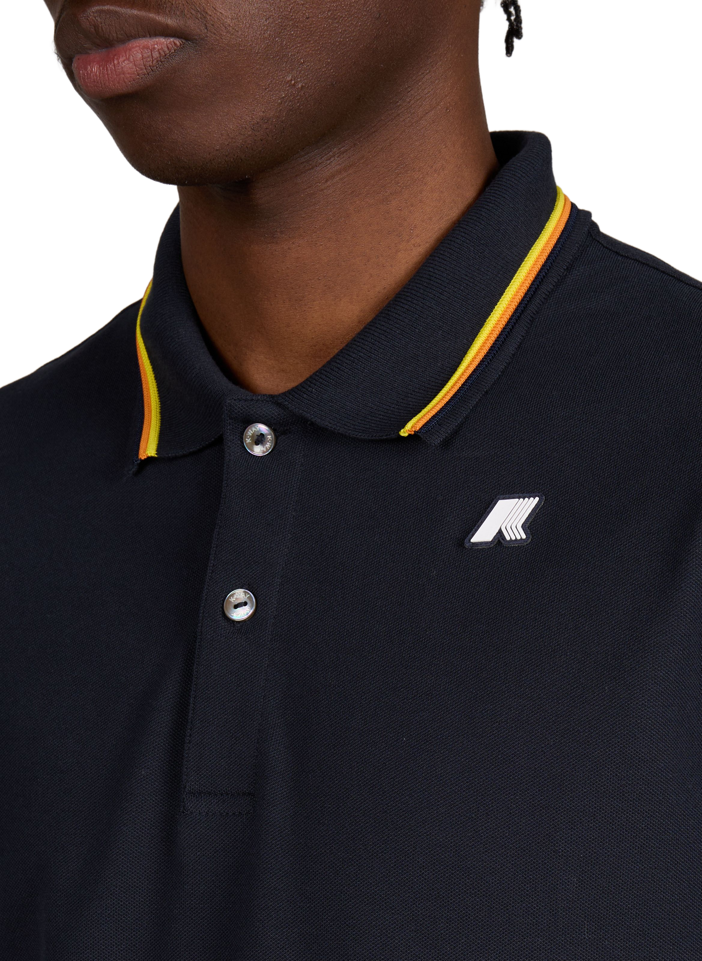 Polo manches courtes en coton mélangé K-WAY Bleu