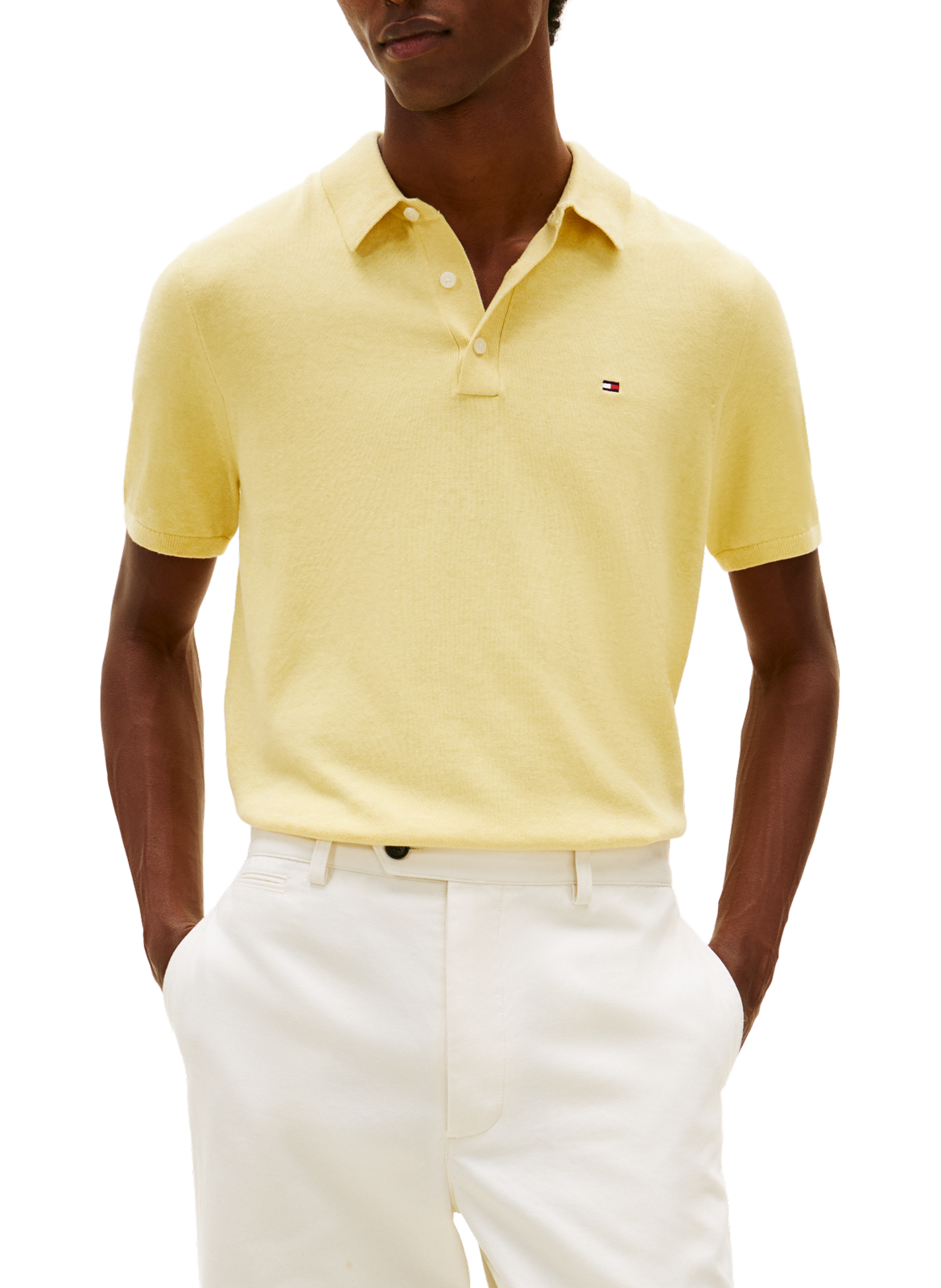 Polo rayé en coton TOMMY HILFIGER Jaune