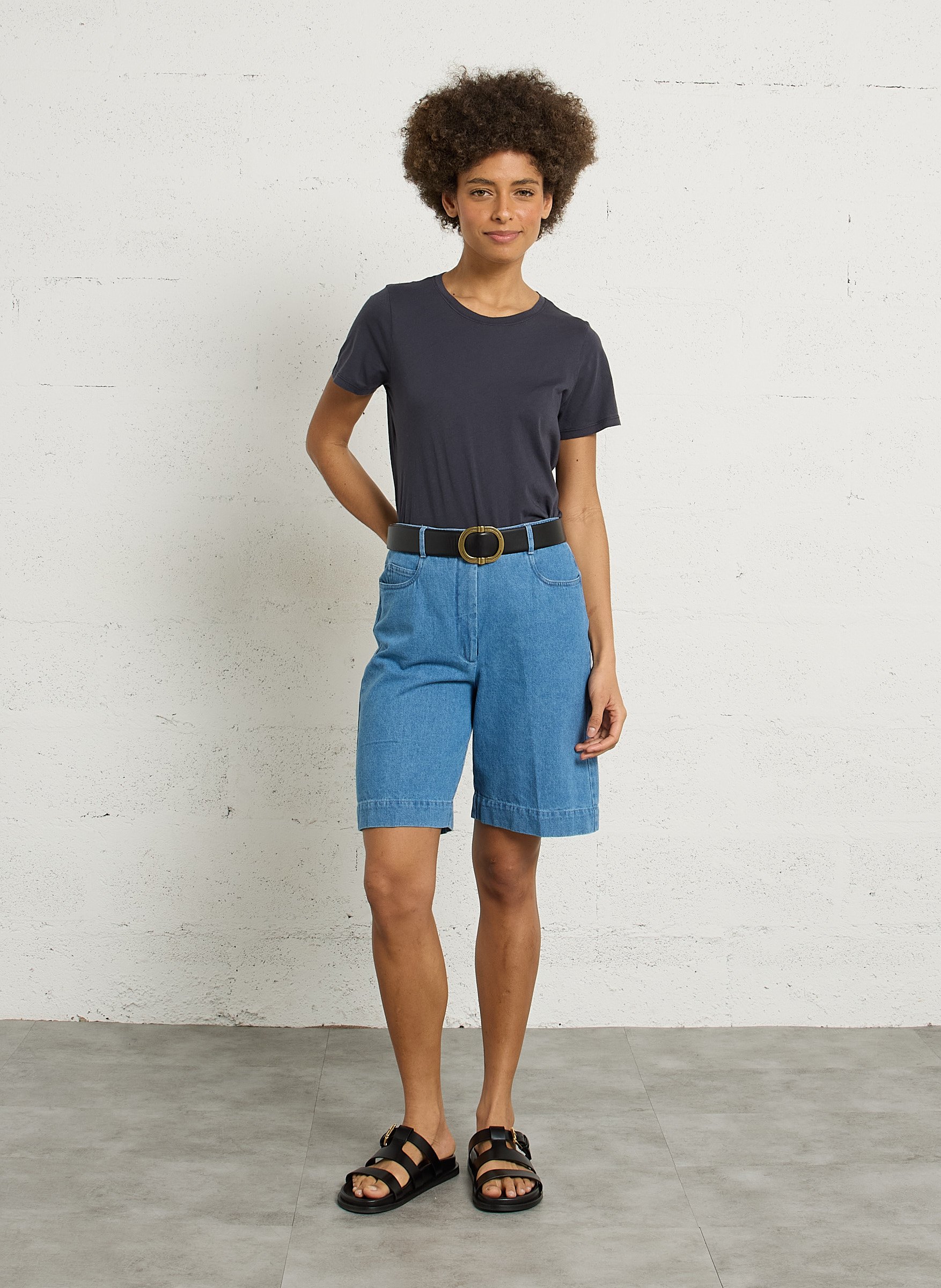 Ceinture en cuir elise MAISON 123 Noir