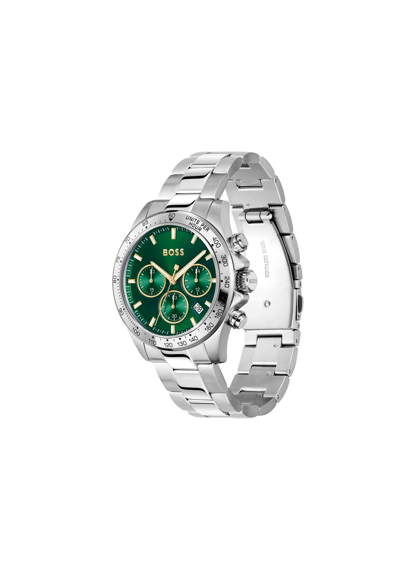 Montre quartz Hero QTM en acier inoxydable BOSS MONTRES Vert
